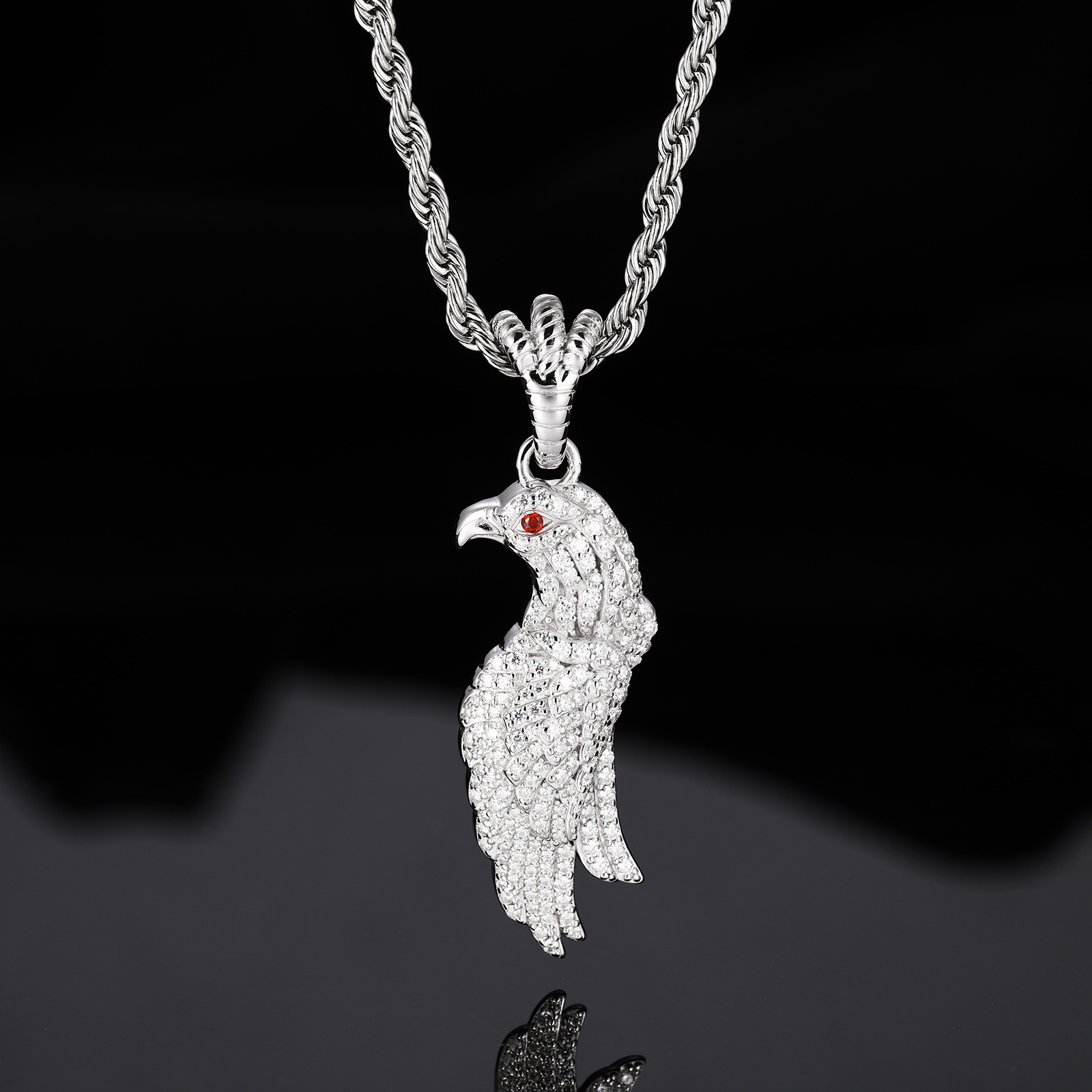 Pavé Moissanite Eagle Pendant – 1.3ct DEW - Image 6