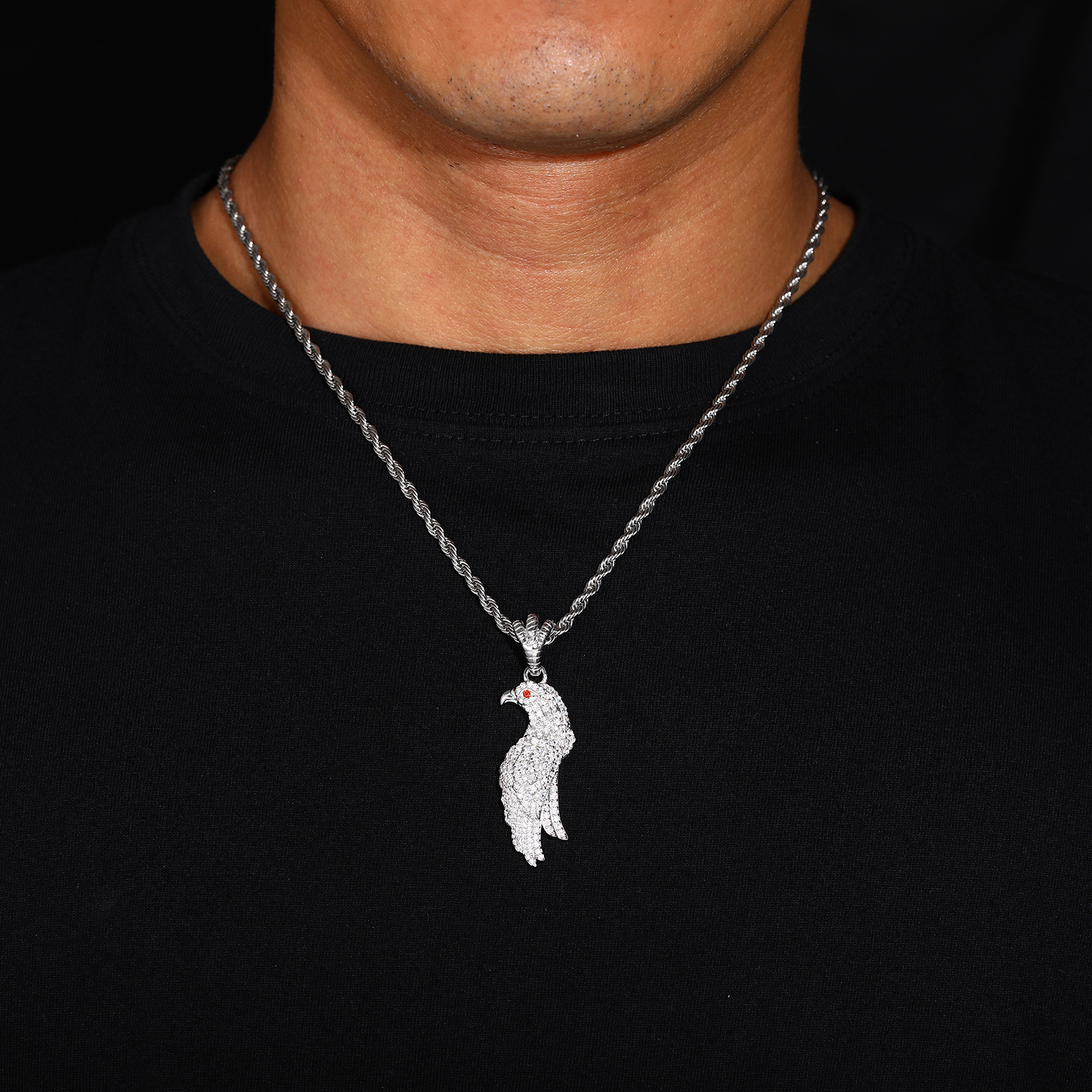 Pavé Moissanite Eagle Pendant – 1.3ct DEW - Image 8
