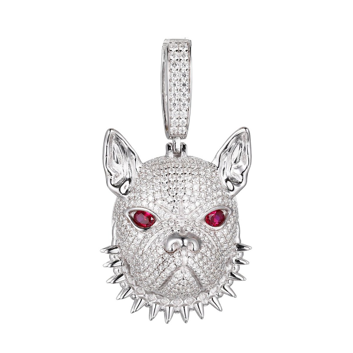 Pavé Moissanite French Bulldog Pendant – 3.9ct DEW