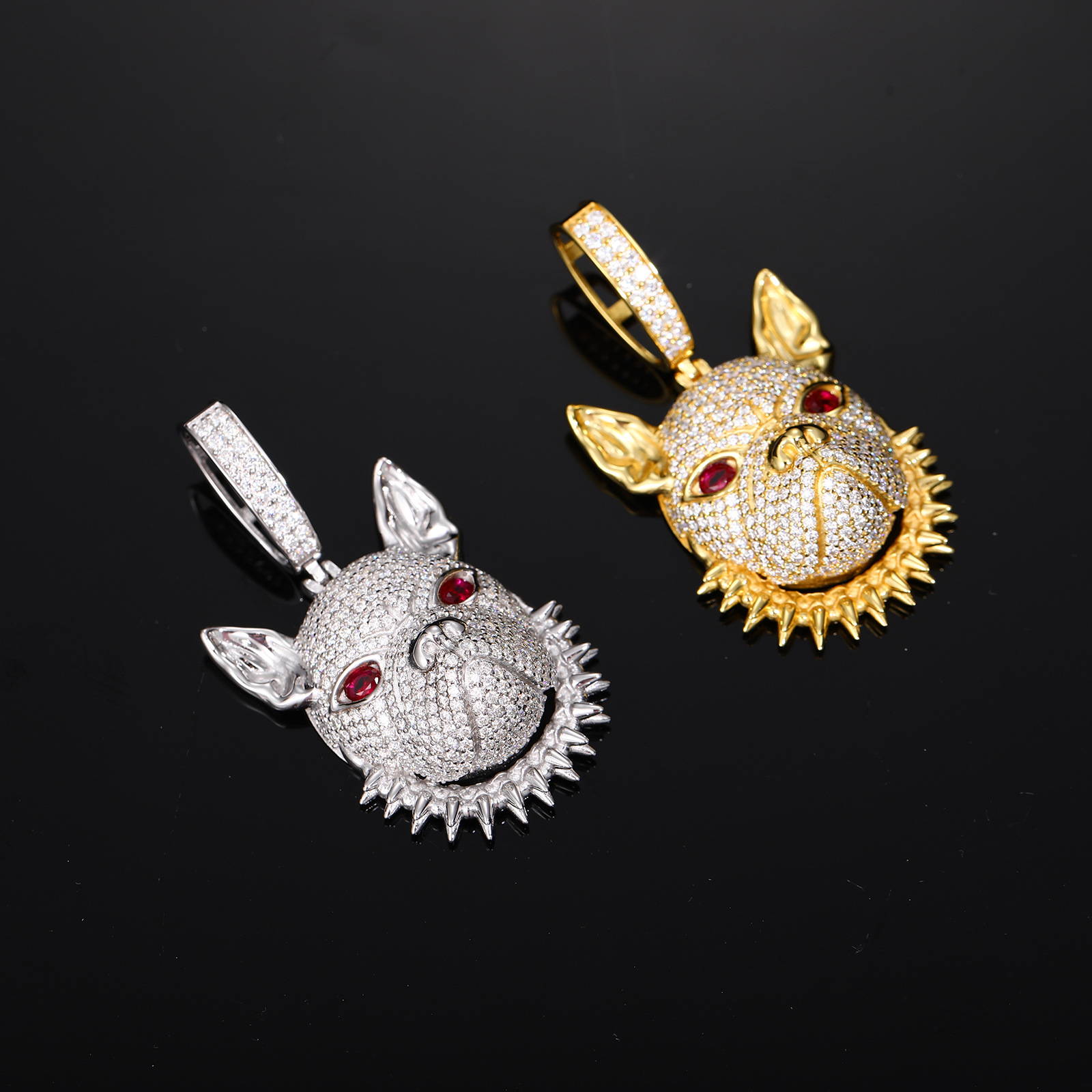 Pavé Moissanite French Bulldog Pendant – 3.9ct DEW - Image 4