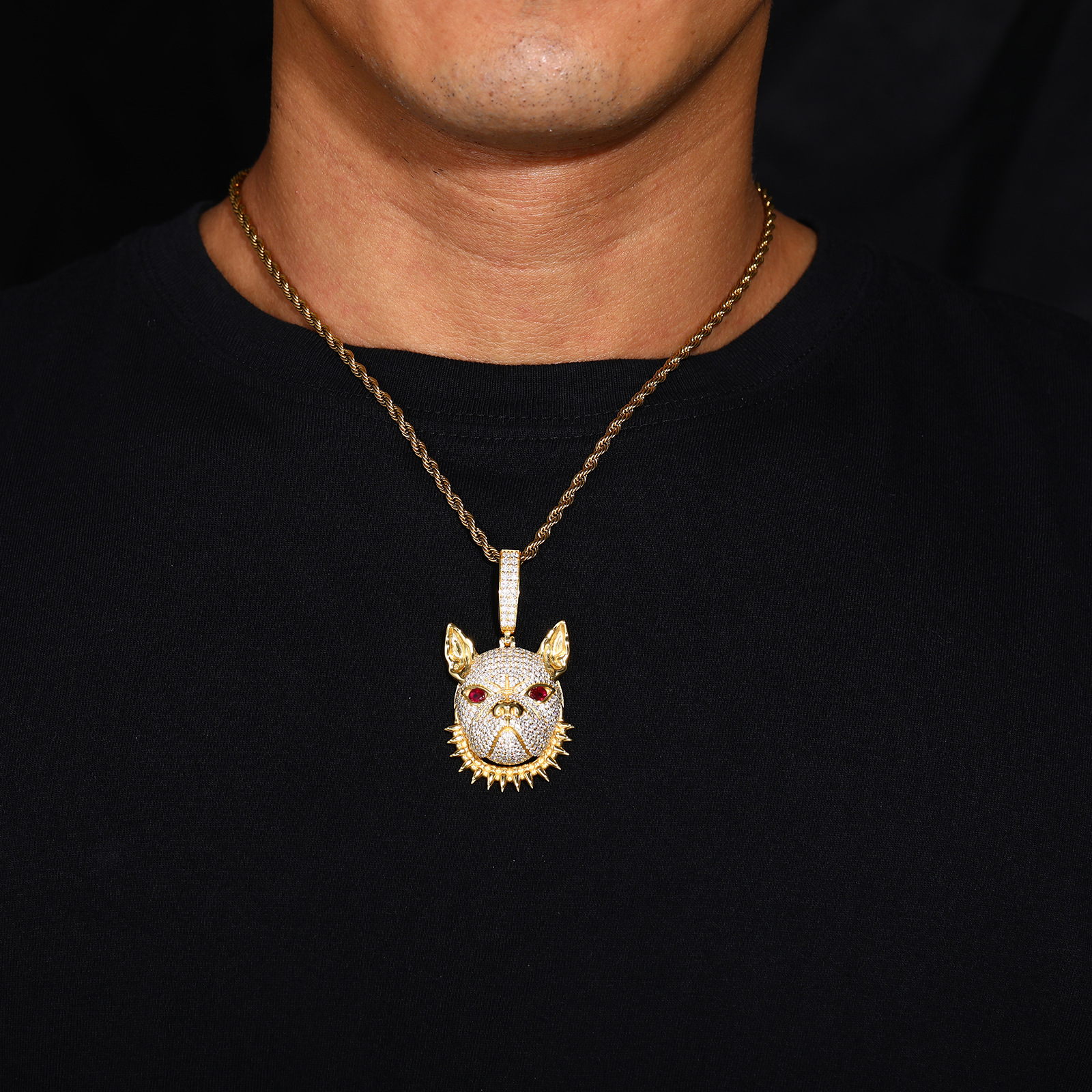 Pavé Moissanite French Bulldog Pendant – 3.9ct DEW - Image 7