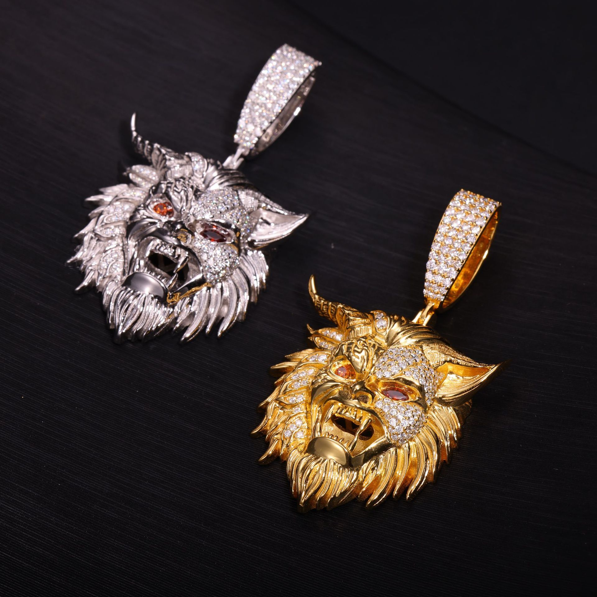 Moissanite Horned Lion Head Pendant – 1.26ct DEW - Image 5