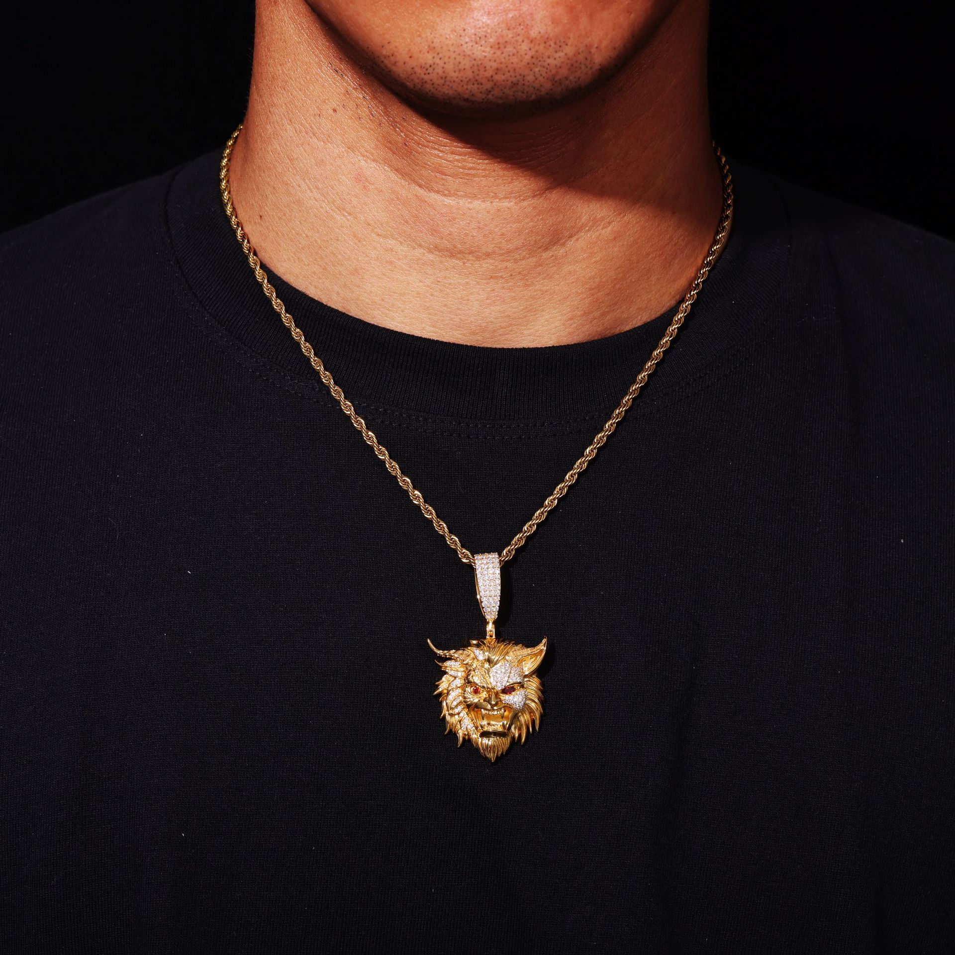 Moissanite Horned Lion Head Pendant – 1.26ct DEW - Image 8