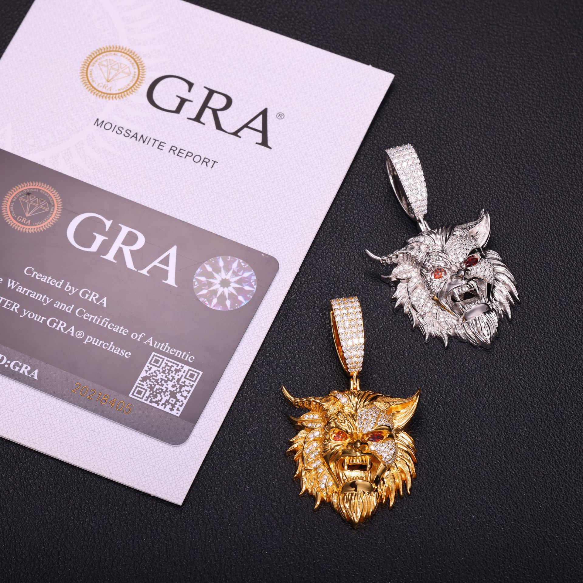 Moissanite Horned Lion Head Pendant – 1.26ct DEW - Image 9