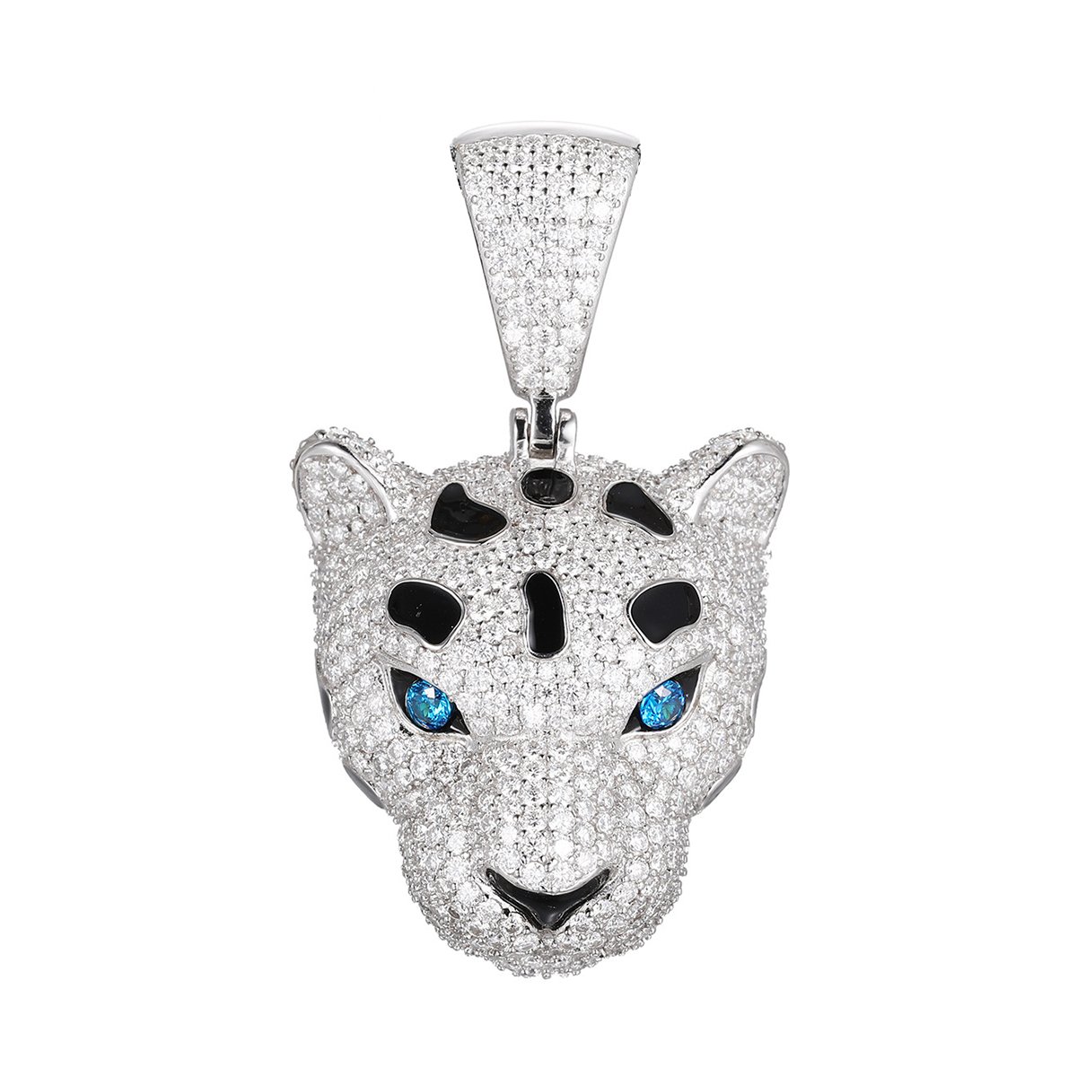 Pavé Moissanite Leopard Head Pendant – 3.5ct DEW
