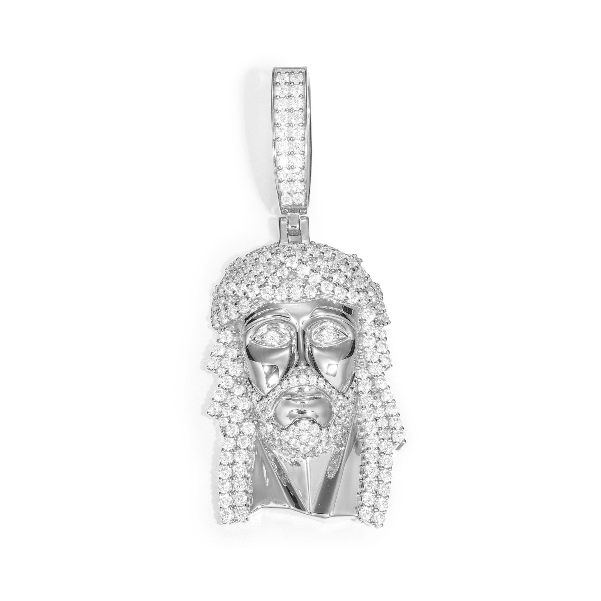 Pavé Moissanite Jesus Piece Pendant – 3.5ct DEW