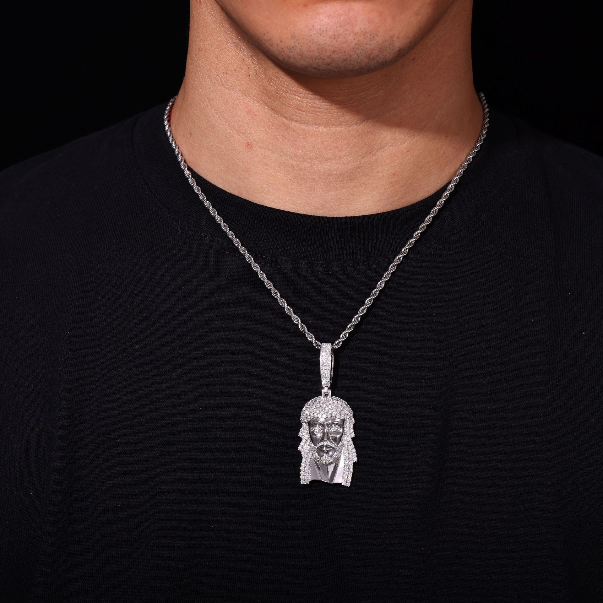 Pavé Moissanite Jesus Piece Pendant – 3.5ct DEW - Image 7