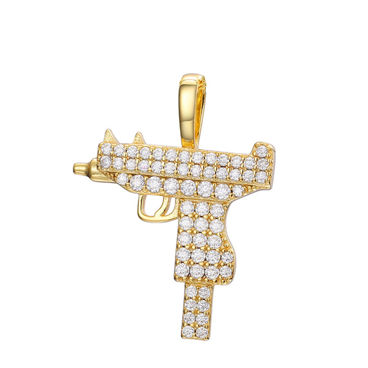 Moissanite Gun-Shaped Pendant – 0.5ct DEW