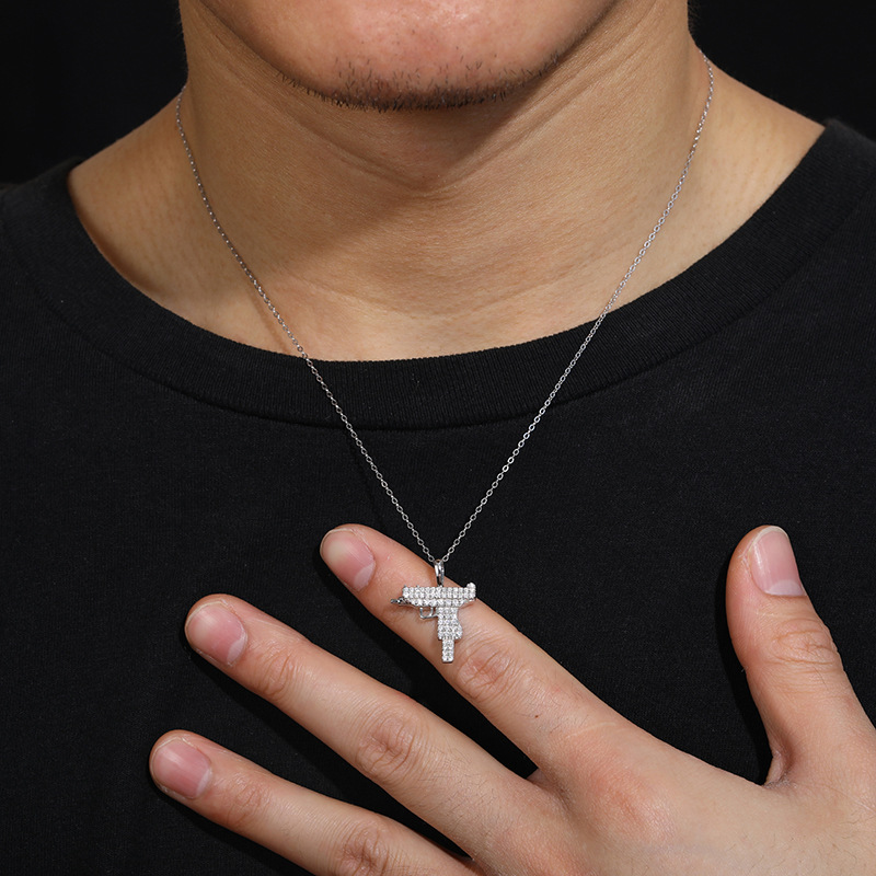 Moissanite Gun-Shaped Pendant – 0.5ct DEW - Image 7