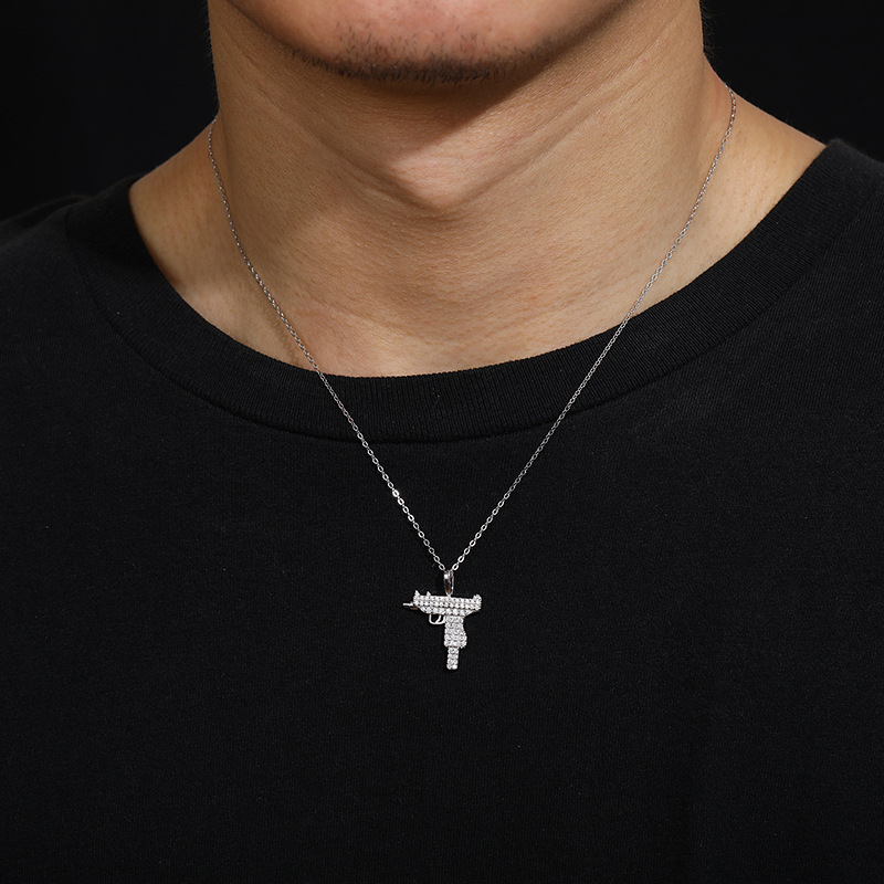 Moissanite Gun-Shaped Pendant – 0.5ct DEW - Image 8