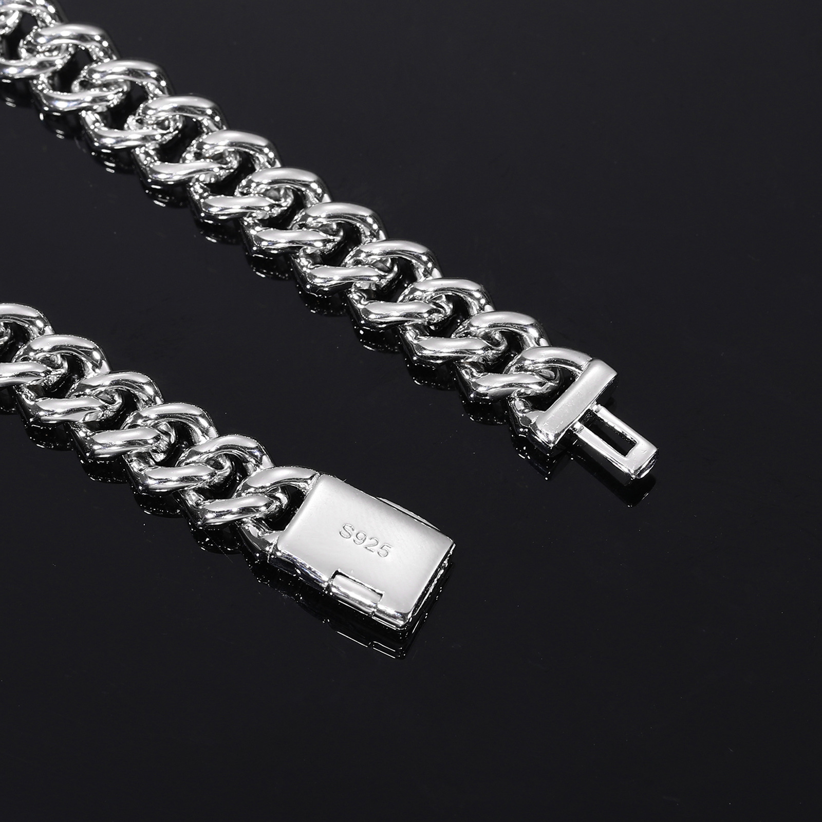Moissanite Cross Cuban Link Bracelet – 8mm - Image 6