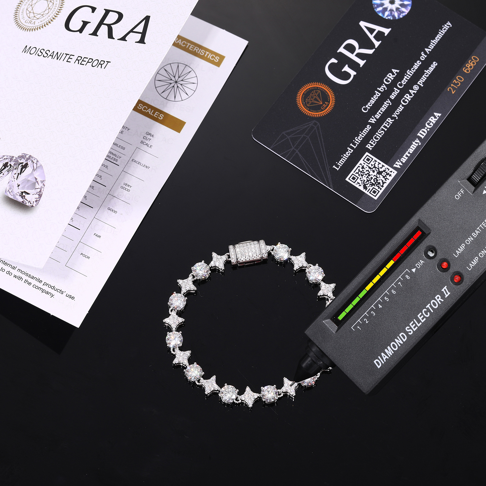 Star Link Moissanite Tennis Bracelet – 4.5mm Round Stones - Image 6