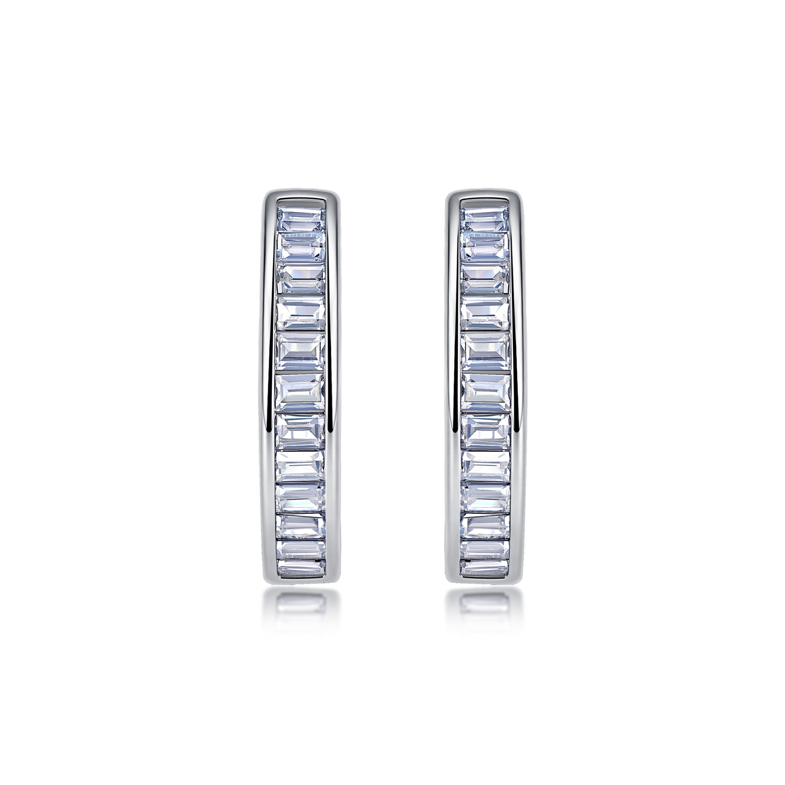 Baguette Moissanite Hoop Earrings – 1.35ct DEW Each - Image 7