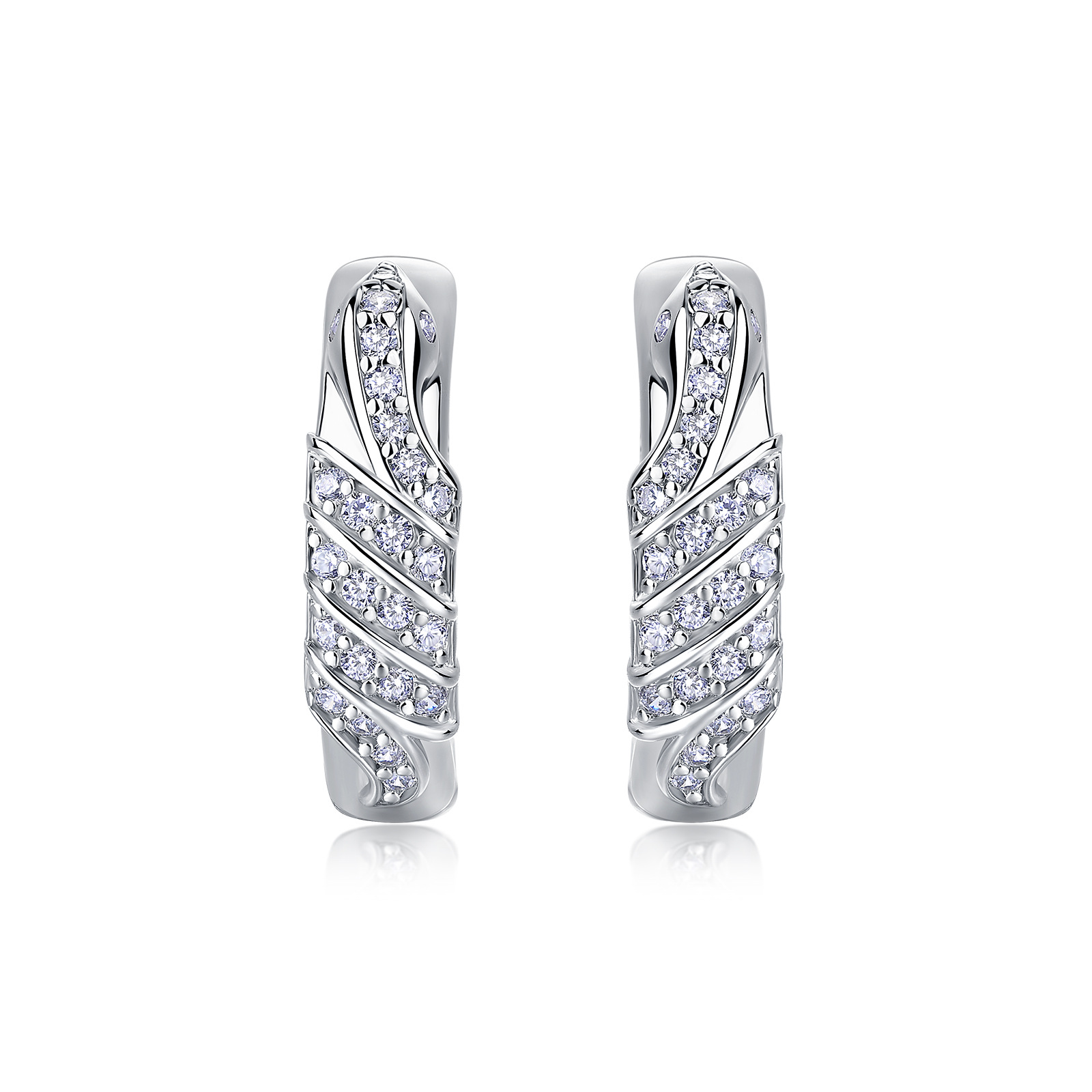 Moissanite Serpent Spiral Huggie Earrings – 0.15ct DEW Each