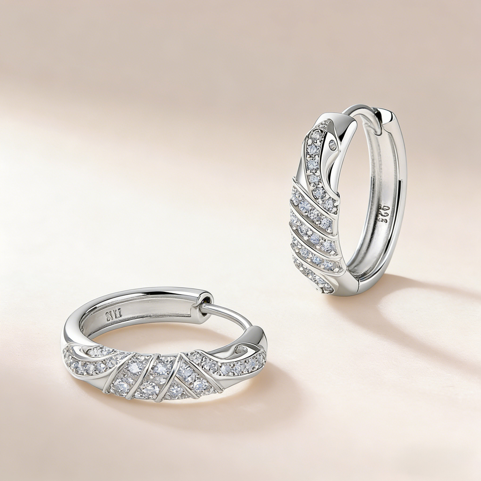 Moissanite Serpent Spiral Huggie Earrings – 0.15ct DEW Each - Image 5