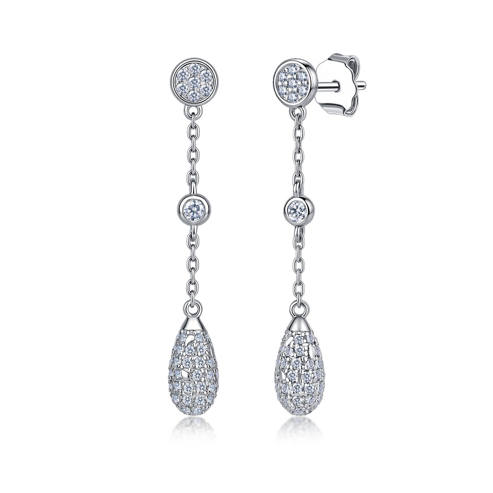 Moissanite Pavé Teardrop Drop Earrings – 0.4ct DEW Each - Image 6