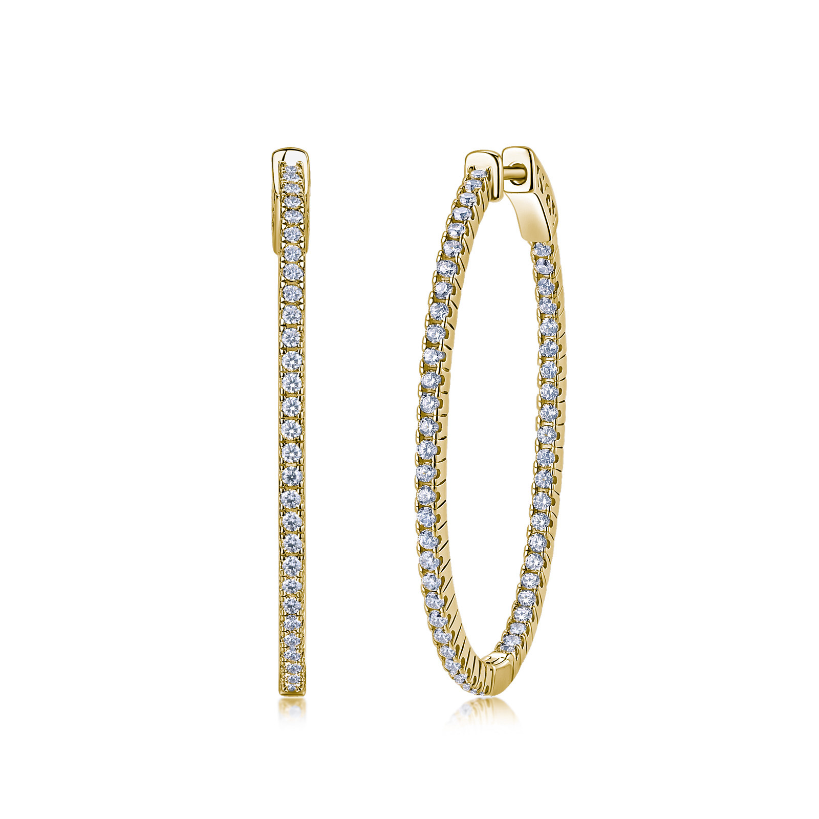 Large Inside-Out Moissanite Hoop Earrings – 0.55ct DEW Each - Image 3