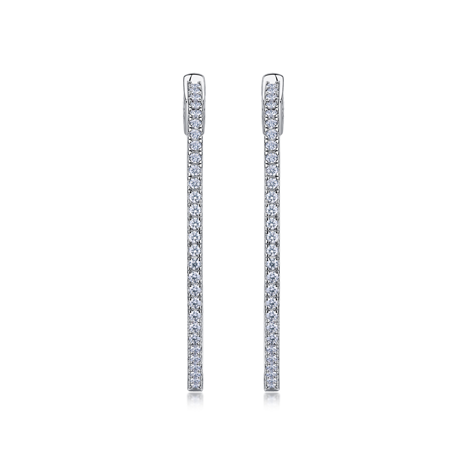 Large Inside-Out Moissanite Hoop Earrings – 0.55ct DEW Each - Image 7