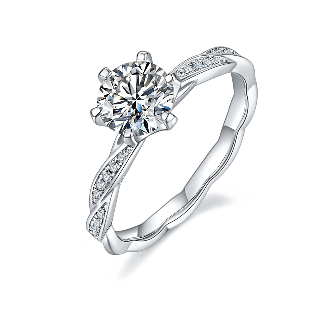 Minimalist Intertwined Moissanite Band | 925 Sterling Silver Twisted Ring