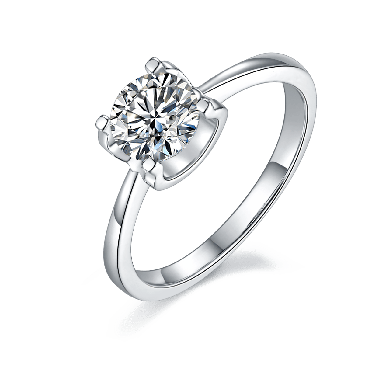 1ct Moissanite Solitaire Ring | Cushion Halo Gallery | 925 Sterling Silver