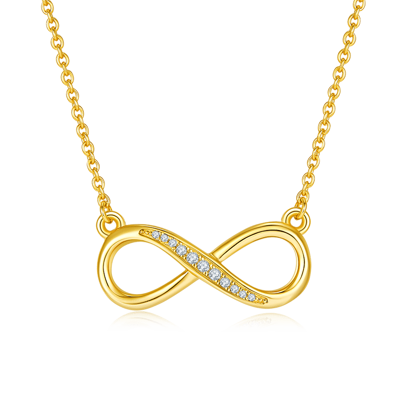 925 Sterling Silver Infinity Moissanite Necklace | Pave Crossover | Delicate Collarbone Chain