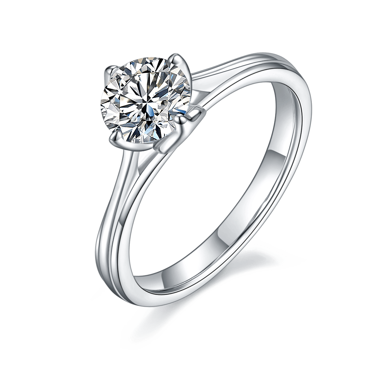 Round Moissanite Solitaire Ring – 1ct DEW (6.5mm) 925 Silver