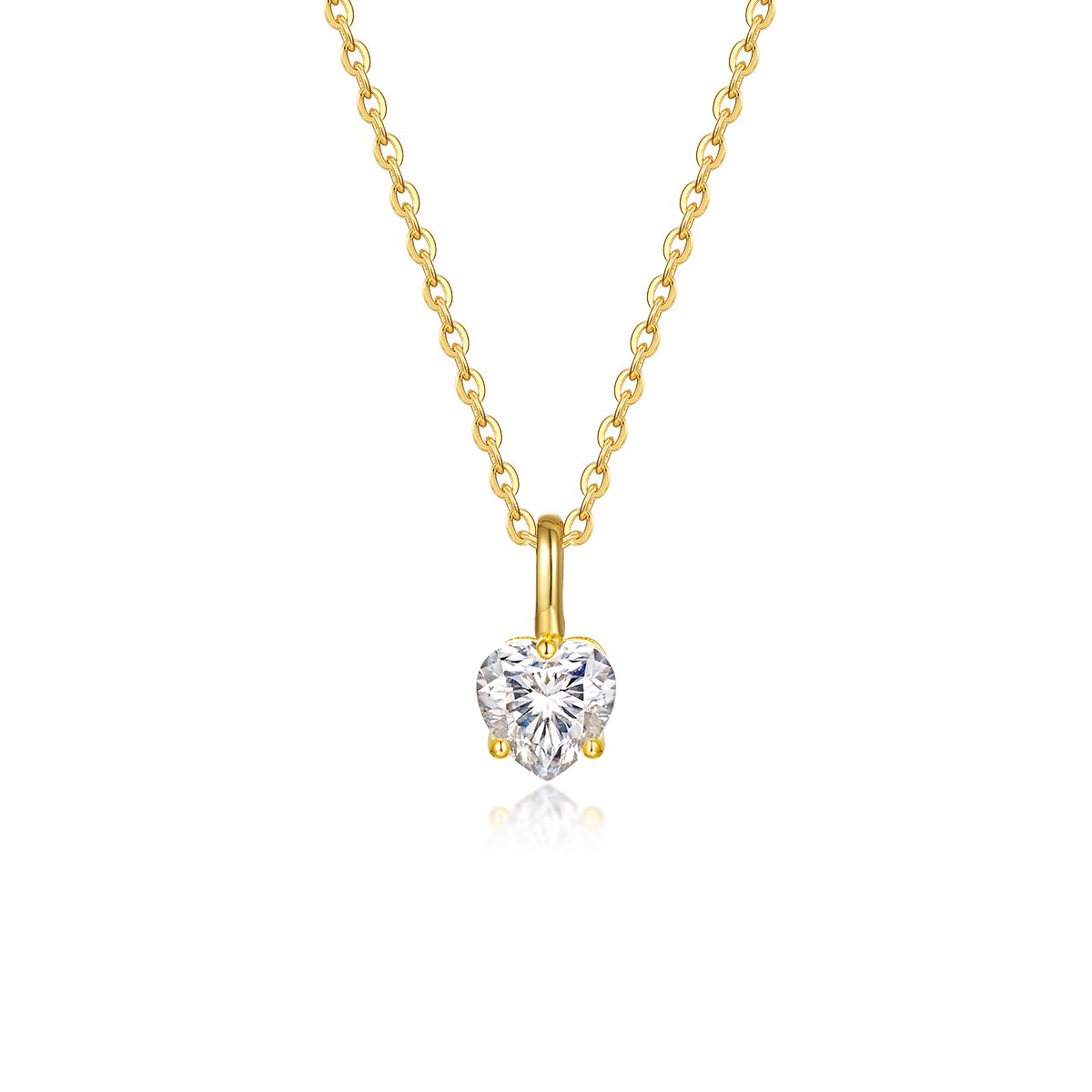 Heart-Cut Moissanite Solitaire Pendant Necklace | 0.8ct DEW | 925 Silver