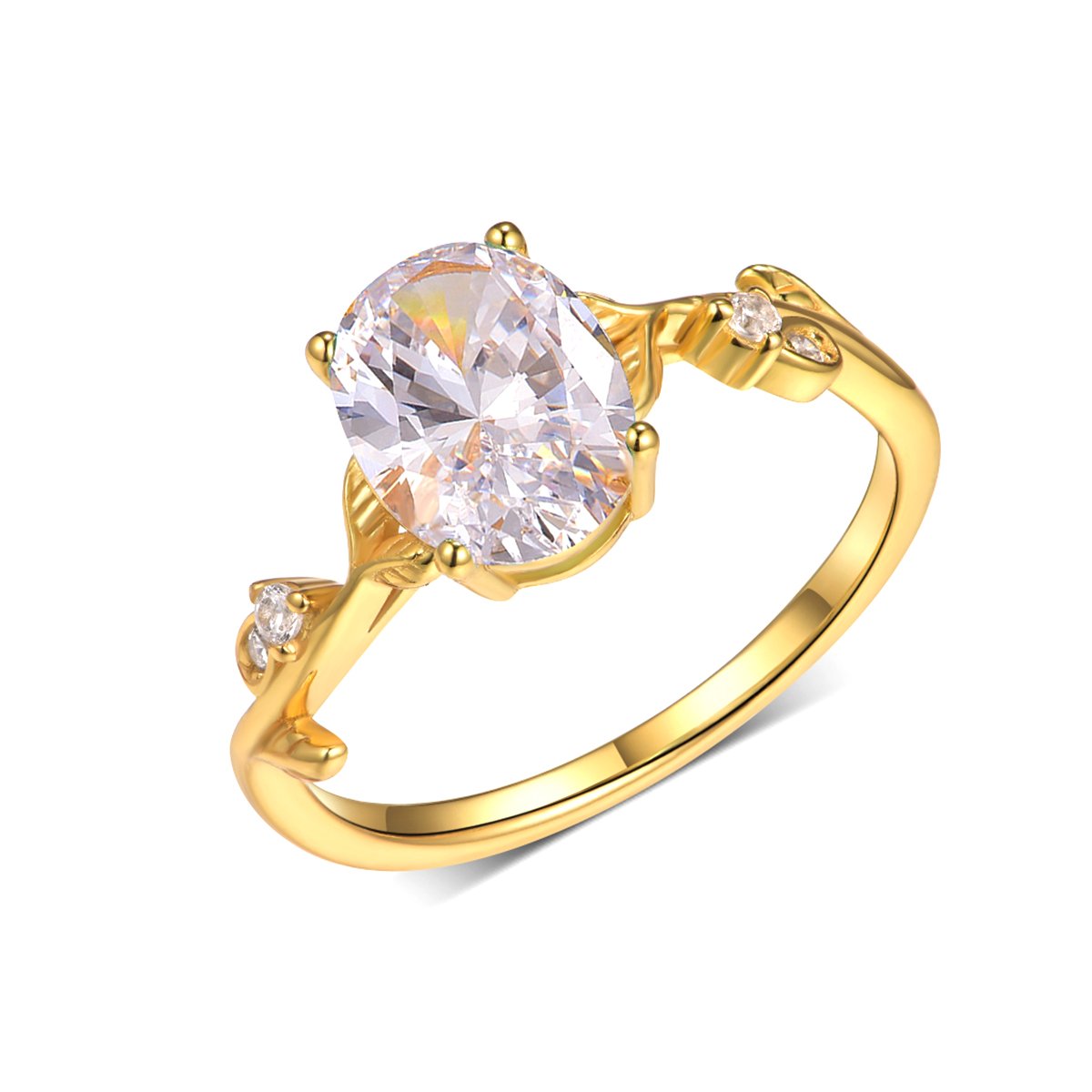 Oval Moissanite Leaf & Vine Ring | 2ct DEW Nature Solitaire