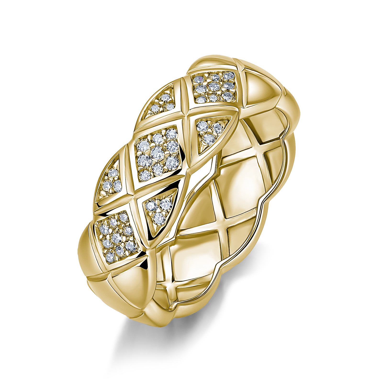 Moissanite Quilted Lattice Pavé Band – 0.24ct DEW