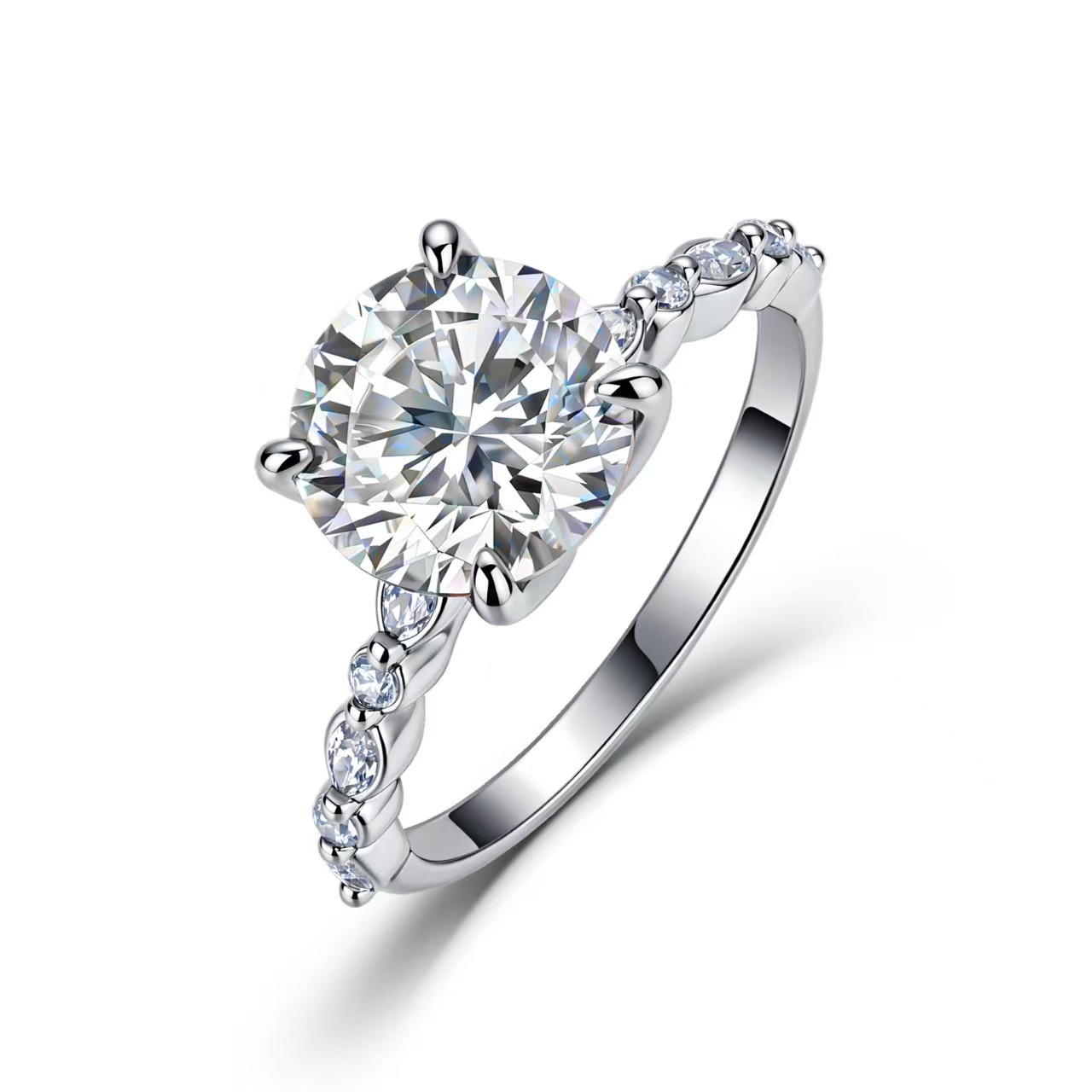 Round Moissanite Engagement Ring – 2.75ct DEW (9mm)