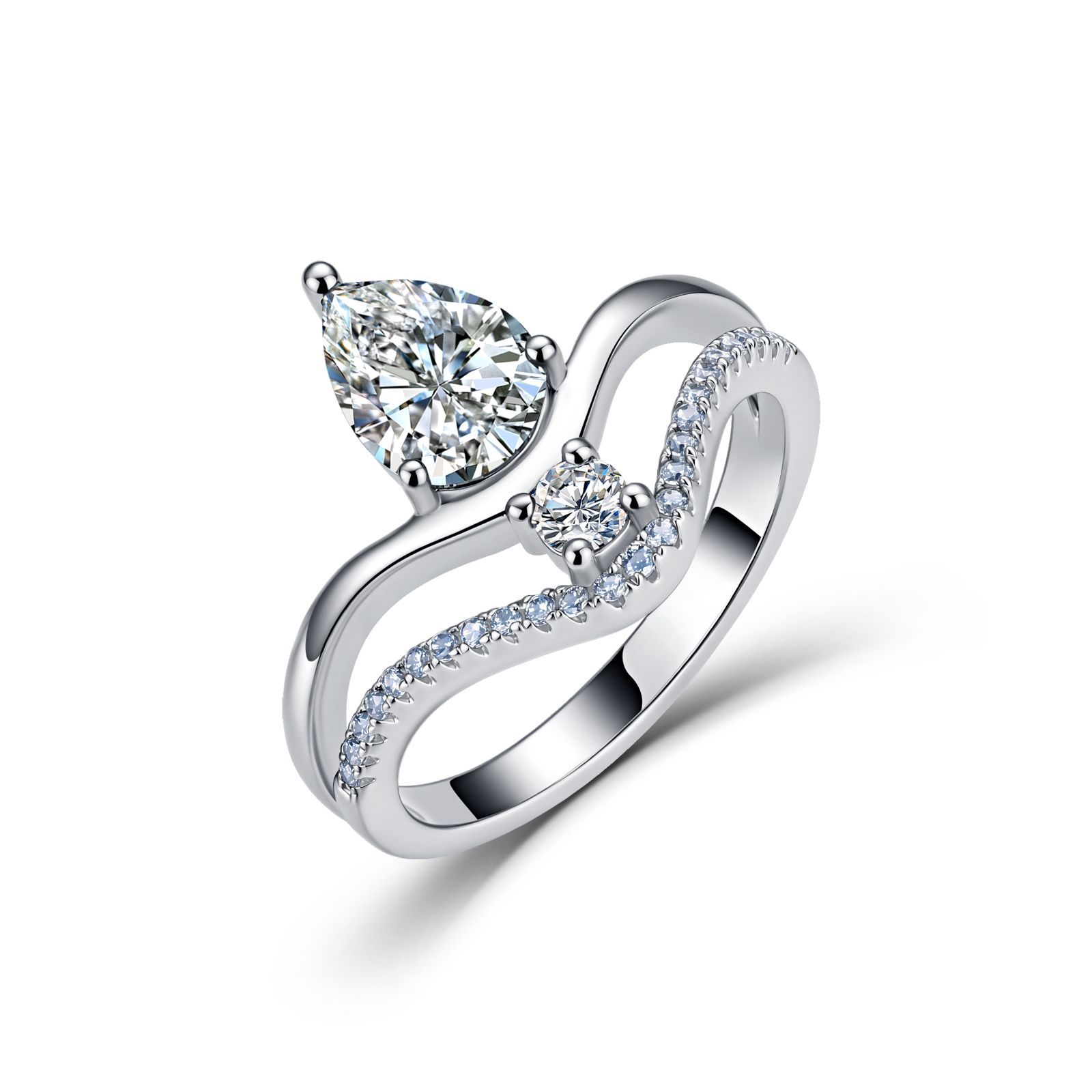 Pear & Round Moissanite Toi et Moi Ring – 1.6ct DEW