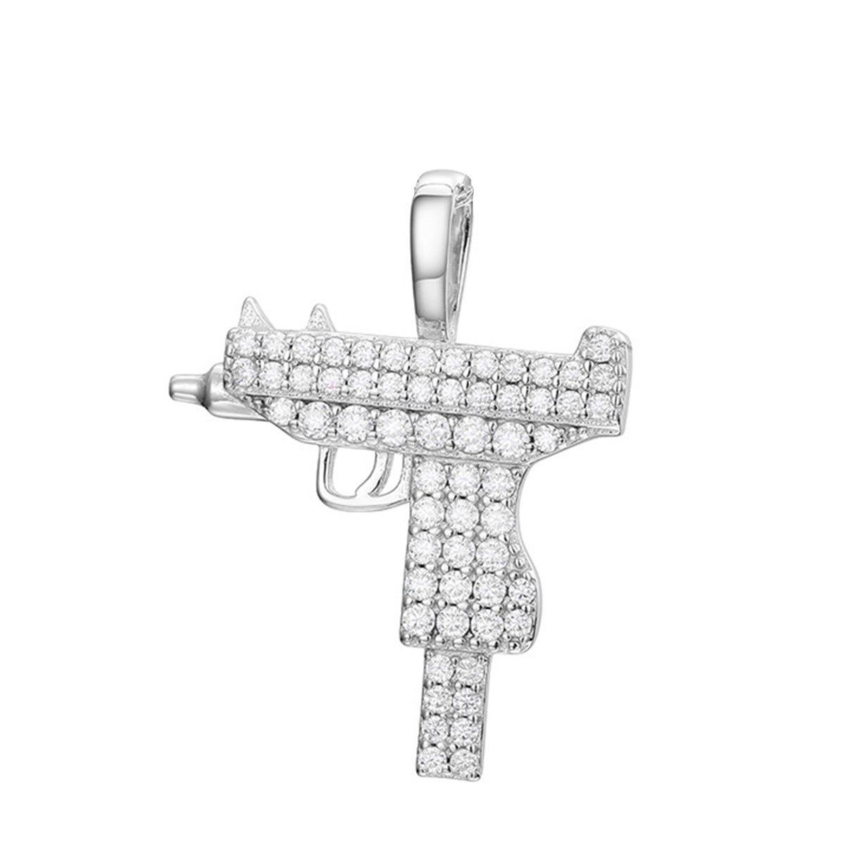 Moissanite Gun-Shaped Pendant – 0.5ct DEW