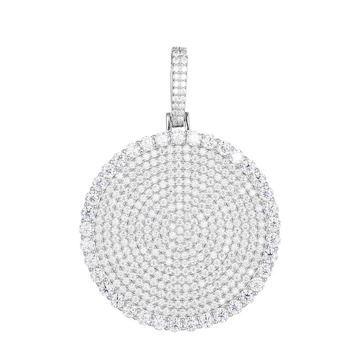 Iced Round Moissanite Medallion Pendant – 4.3ct DEW