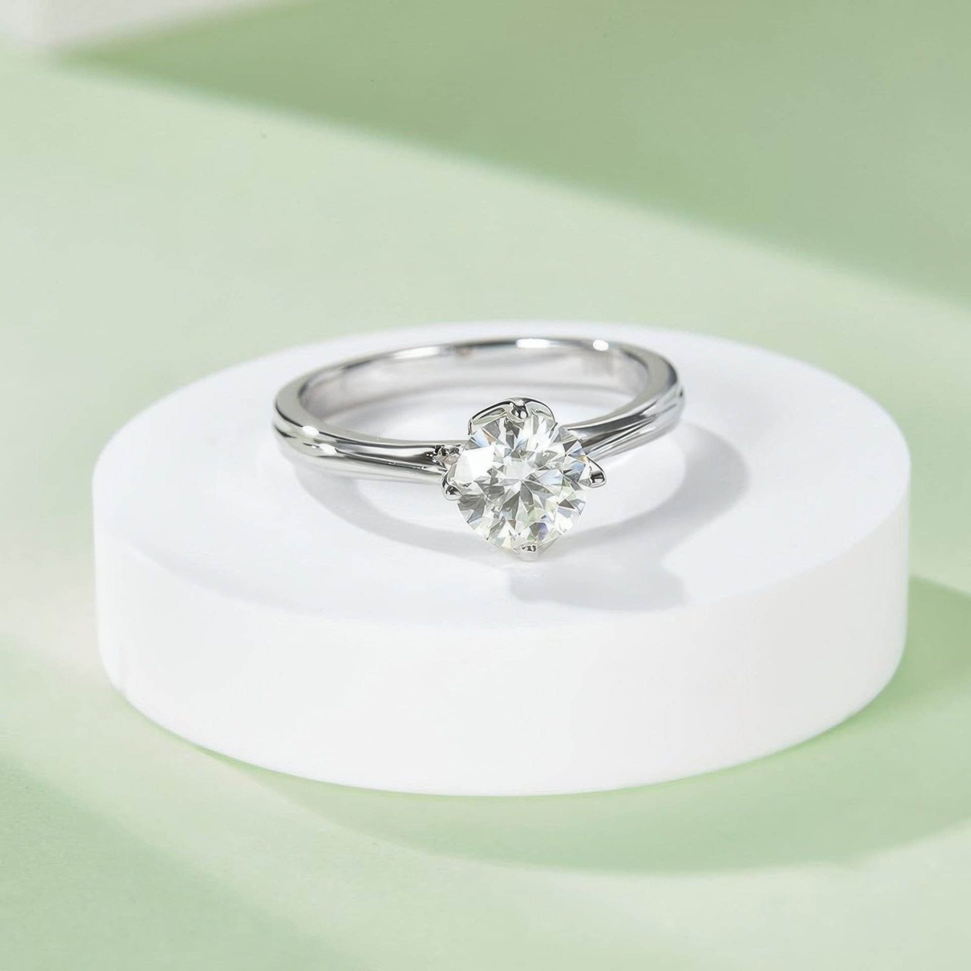 Round Moissanite Solitaire Ring – 1ct DEW (6.5mm) 925 Silver - Image 4