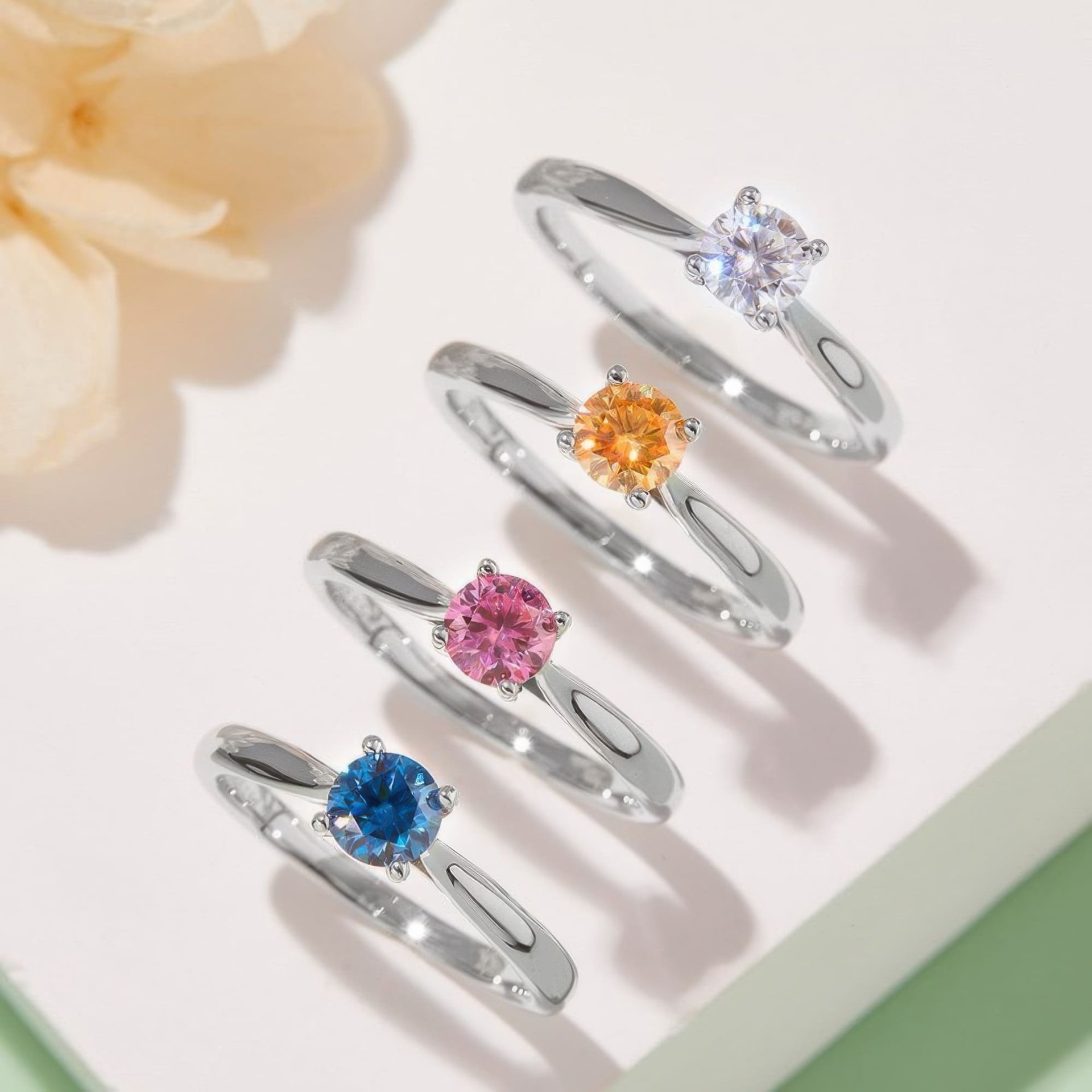 4-Prong Round Moissanite Solitaire Engagement Ring | 0.5ct DEW (5mm) | 925 Sterling Silver - Image 2