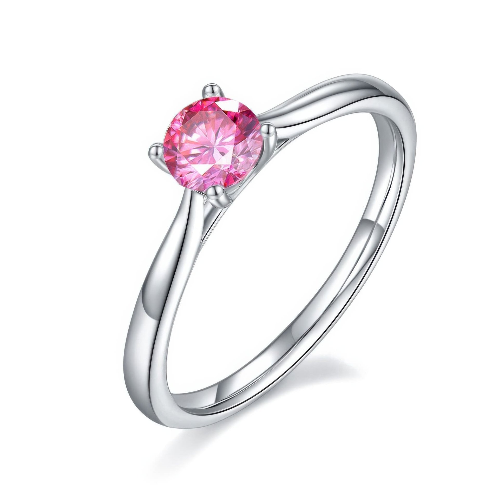 4-Prong Round Moissanite Solitaire Engagement Ring | 0.5ct DEW (5mm) | 925 Sterling Silver - Image 3