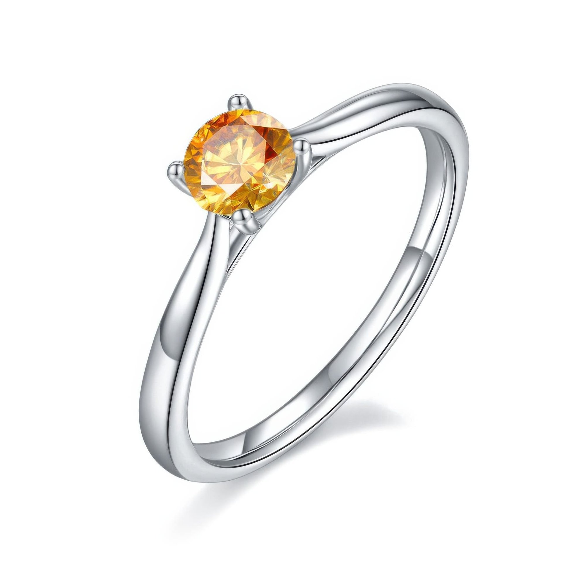 4-Prong Round Moissanite Solitaire Engagement Ring | 0.5ct DEW (5mm) | 925 Sterling Silver - Image 4