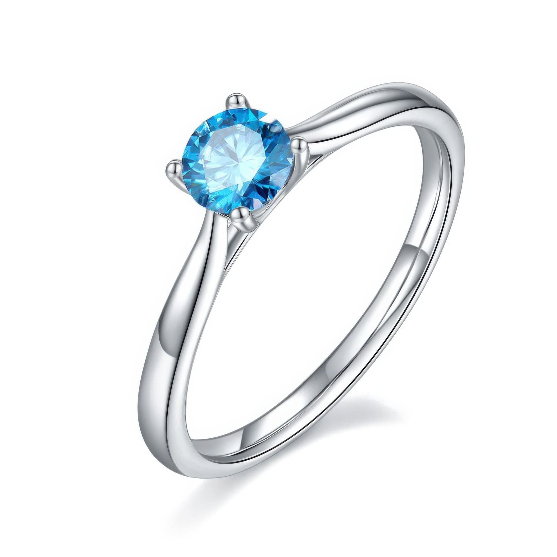 4-Prong Round Moissanite Solitaire Engagement Ring | 0.5ct DEW (5mm) | 925 Sterling Silver - Image 5