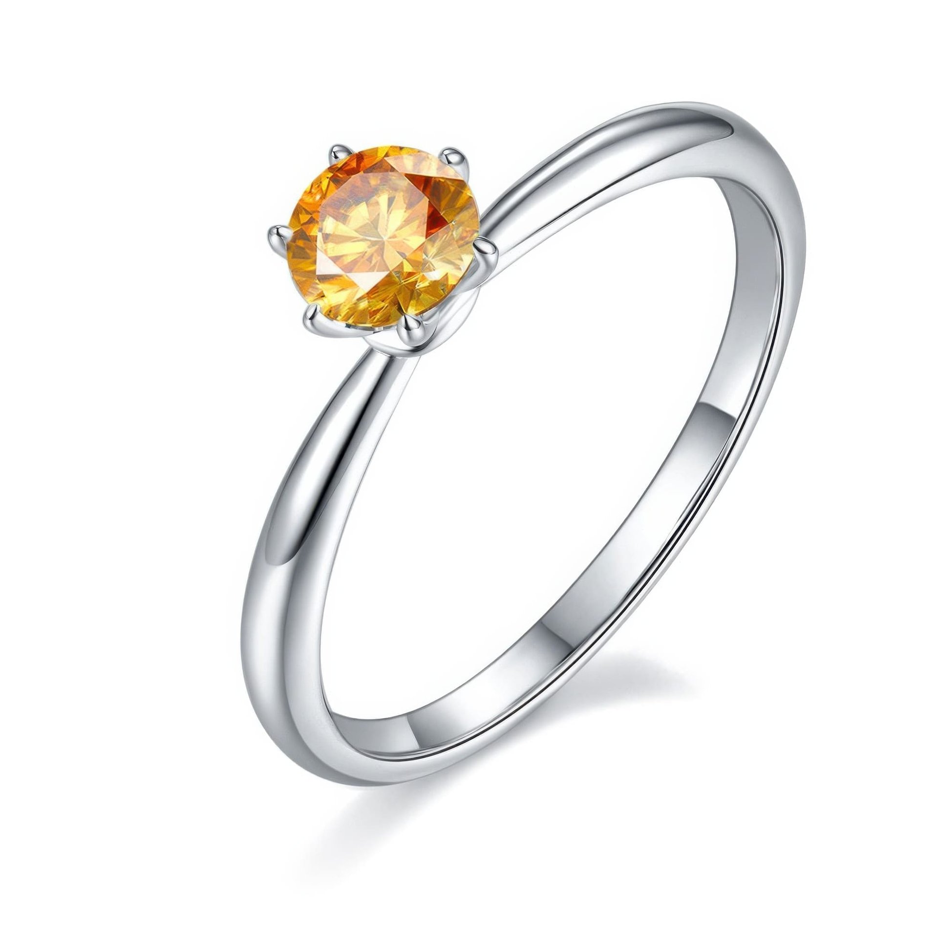 0.5ct Round Cut Moissanite Solitaire Ring | 5mm DEW | Six-Prong 925 Sterling Silver - Image 5