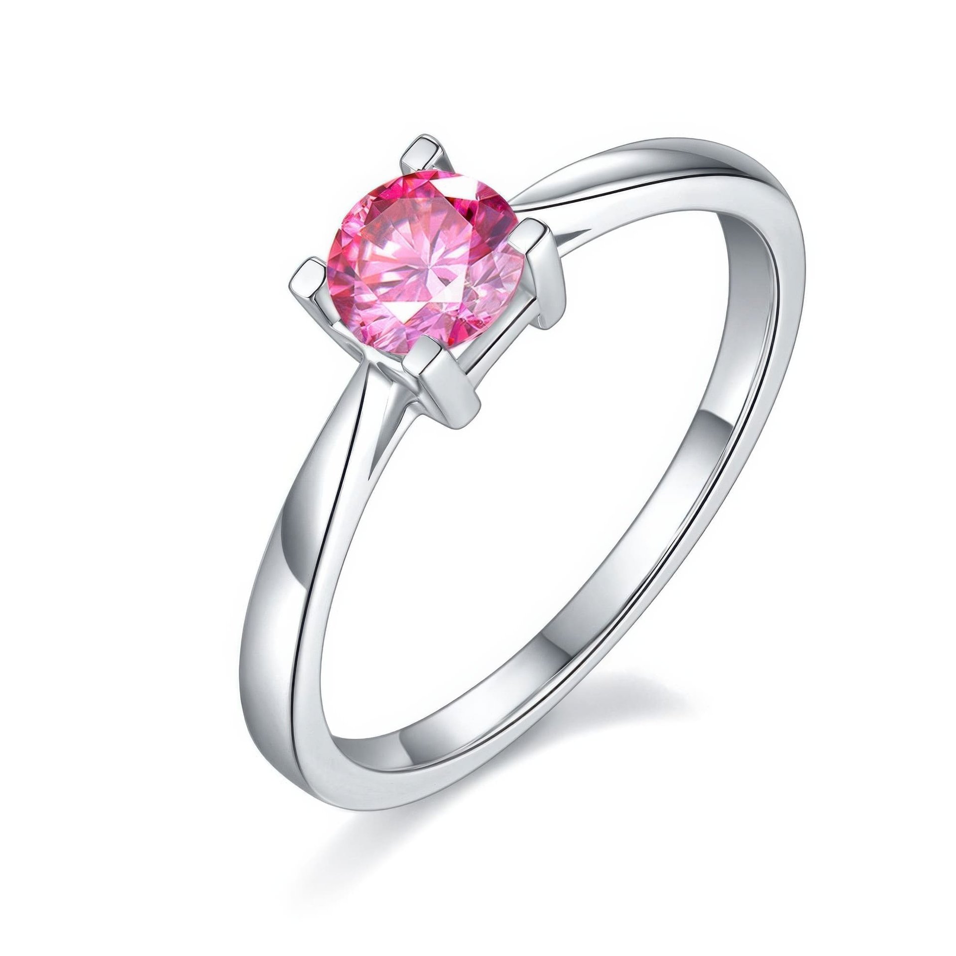 Classic Round Solitaire Moissanite Ring | 0.5ct DEW | 925 Sterling Silver - Image 4