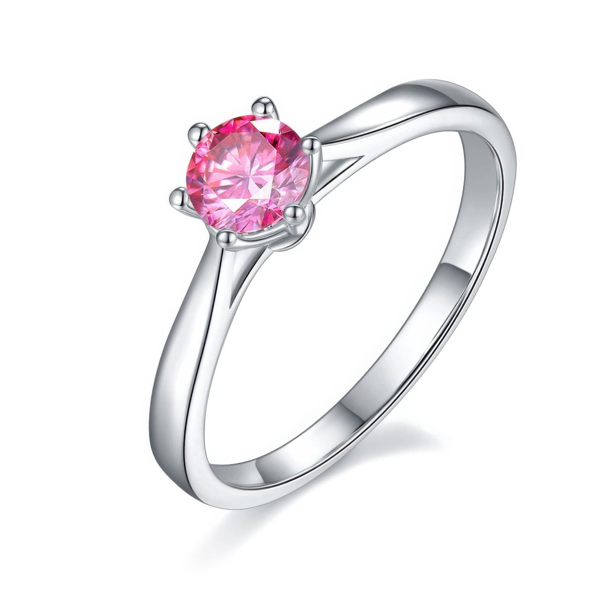 925 Sterling Silver Round Solitaire Moissanite Ring | 6-Prong DEF VVS | 0.5ct DEW 5mm - Image 3