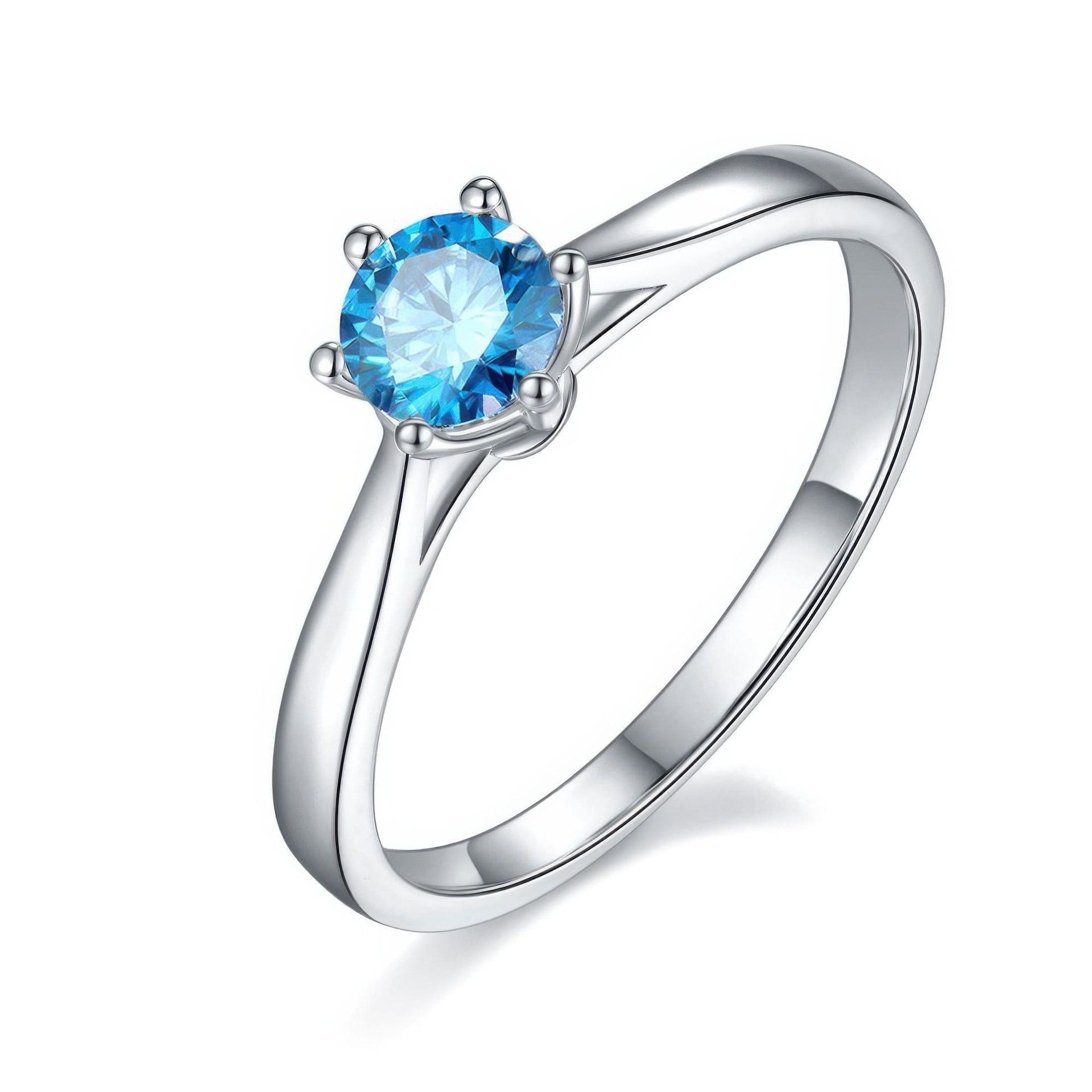 925 Sterling Silver Round Solitaire Moissanite Ring | 6-Prong DEF VVS | 0.5ct DEW 5mm - Image 5