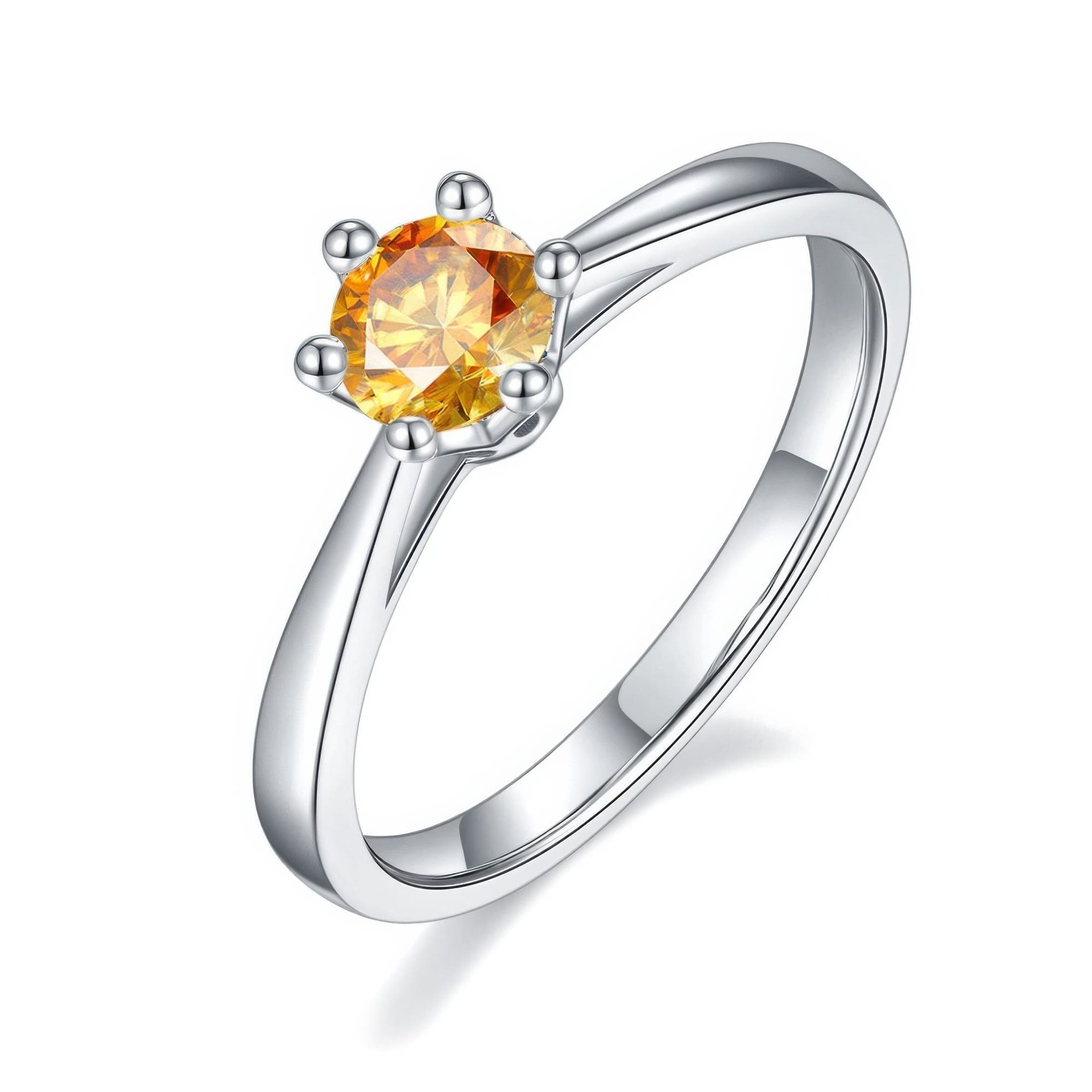 Round Moissanite Solitaire Ring | 0.5ct DEW Six-Prong | 925 Sterling Silver | Color Options - Image 4