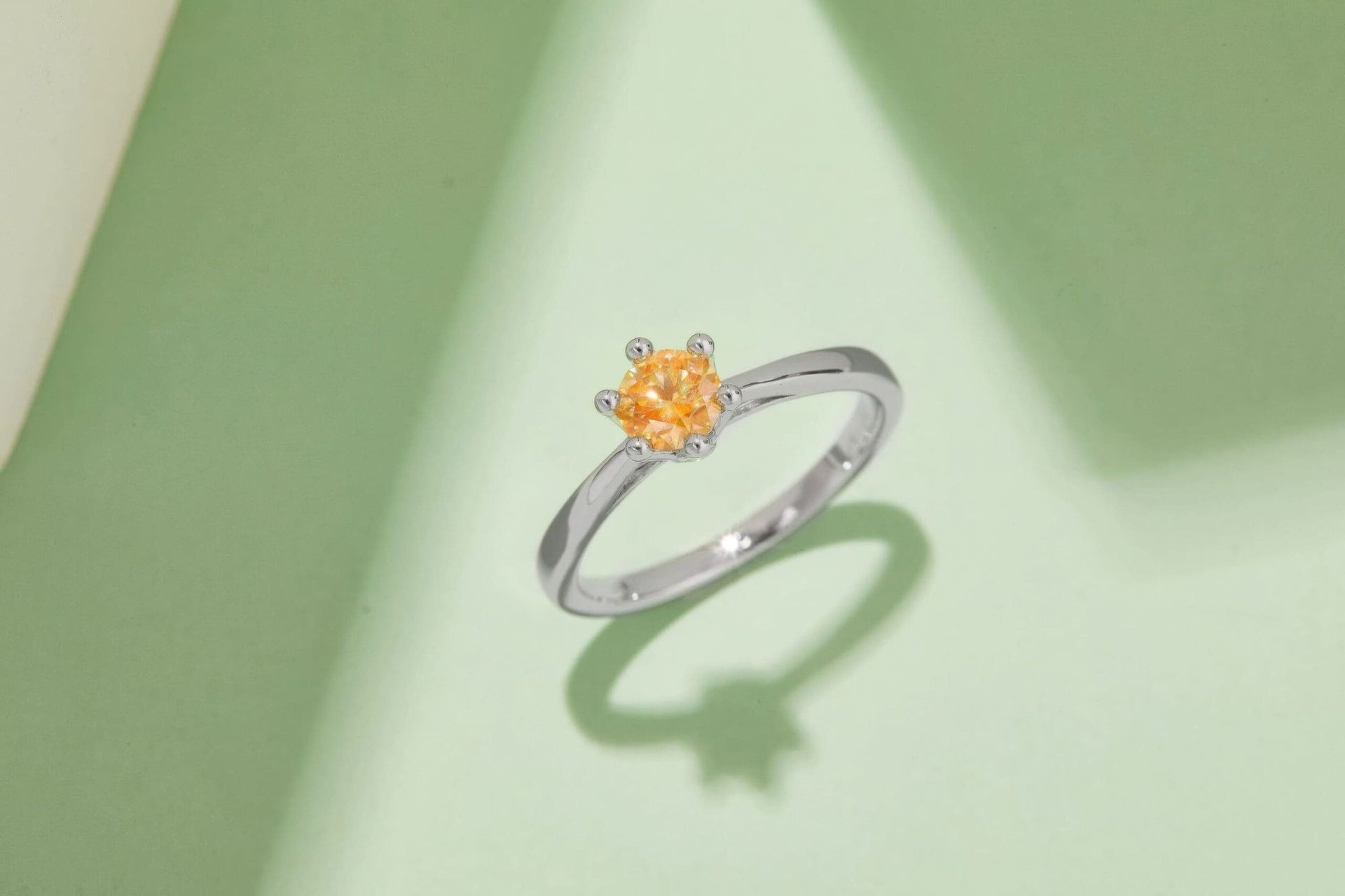 Round Moissanite Solitaire Ring | 0.5ct DEW Six-Prong | 925 Sterling Silver | Color Options - Image 9