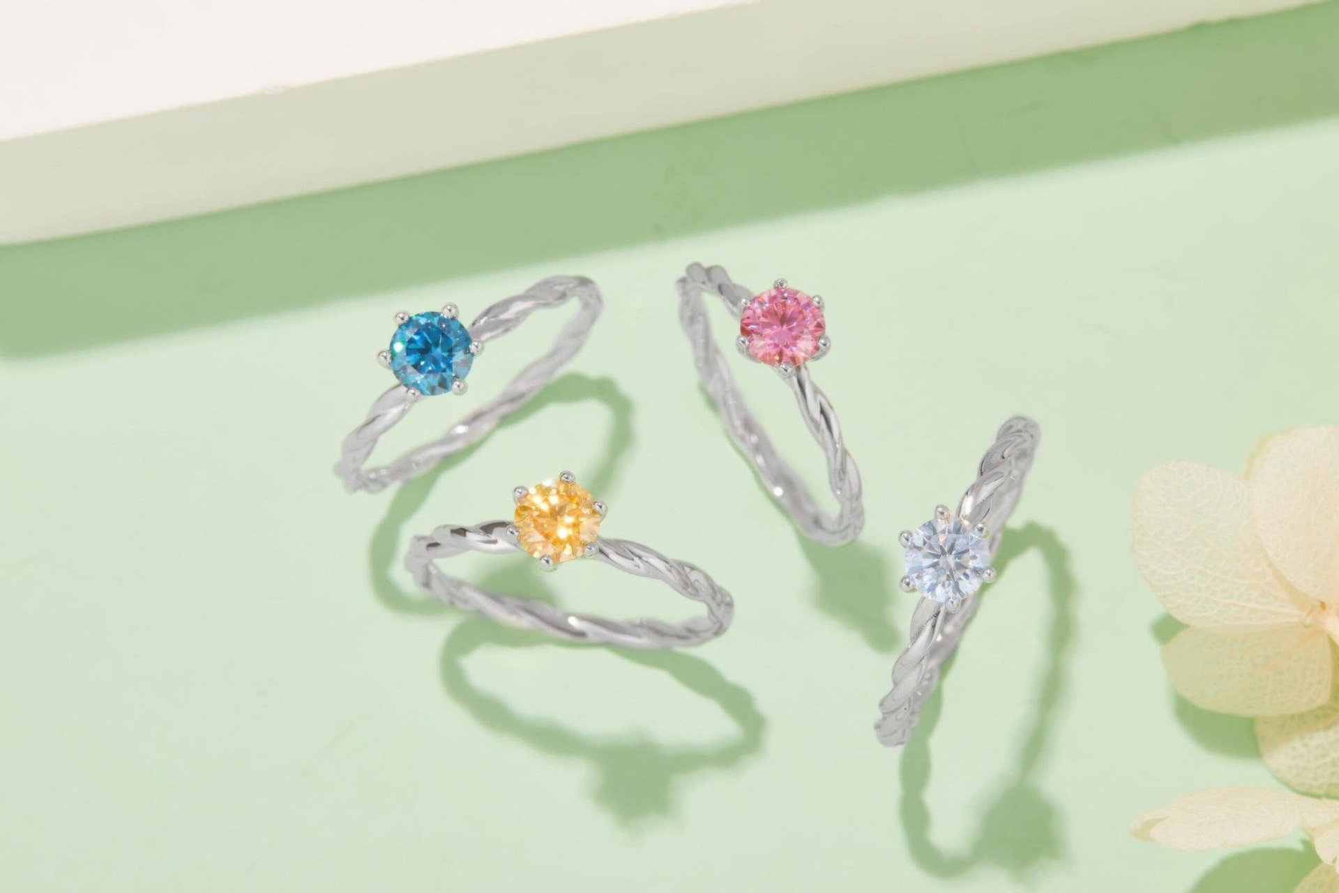 Twisted Rope Moissanite Ring | 0.5ct DEW Round Solitaire | 925 Sterling Silver | Color Options - Image 3