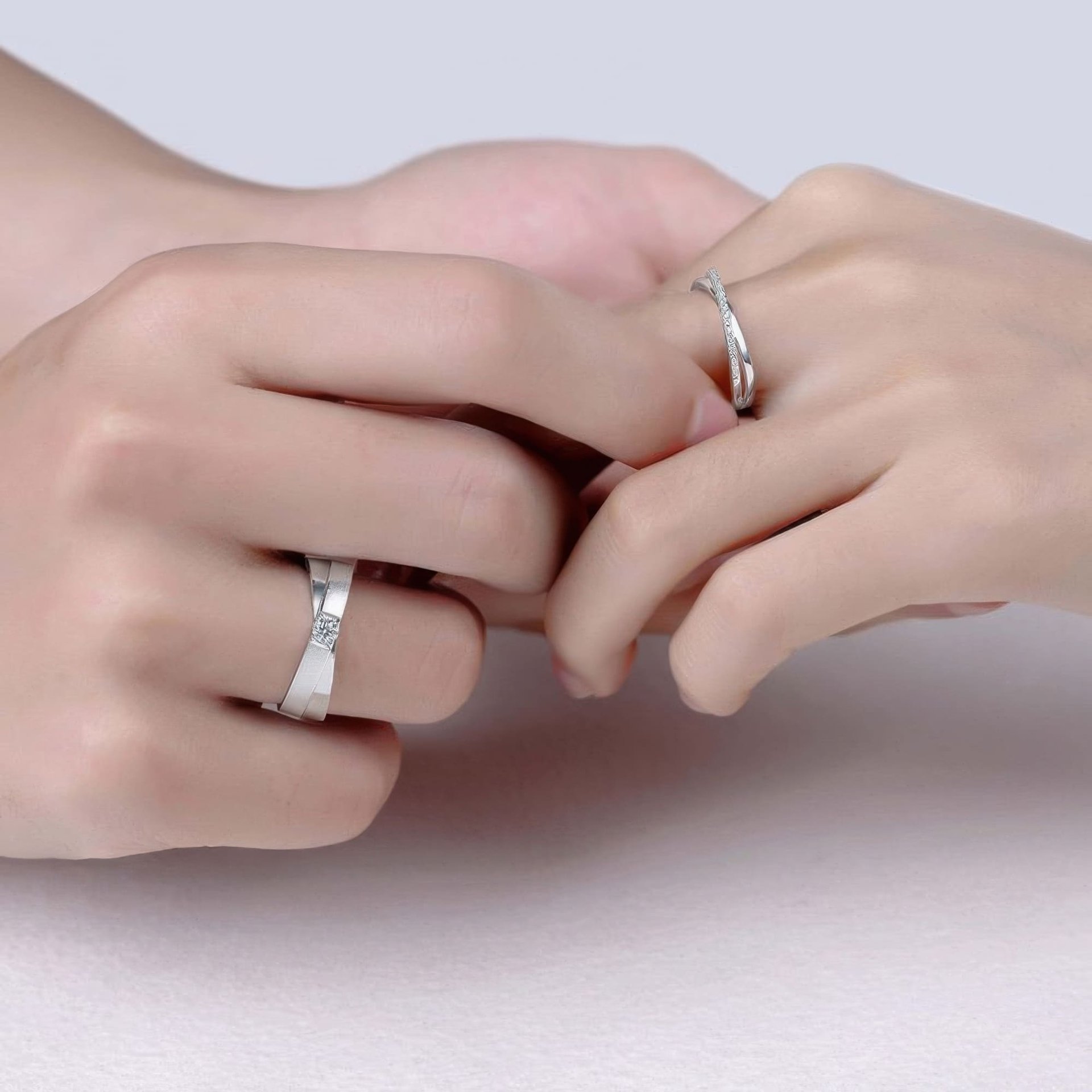 X-Shaped Crossover Moissanite Ring | Pavé Bypass Band | 925 Silver Stackable - Image 2