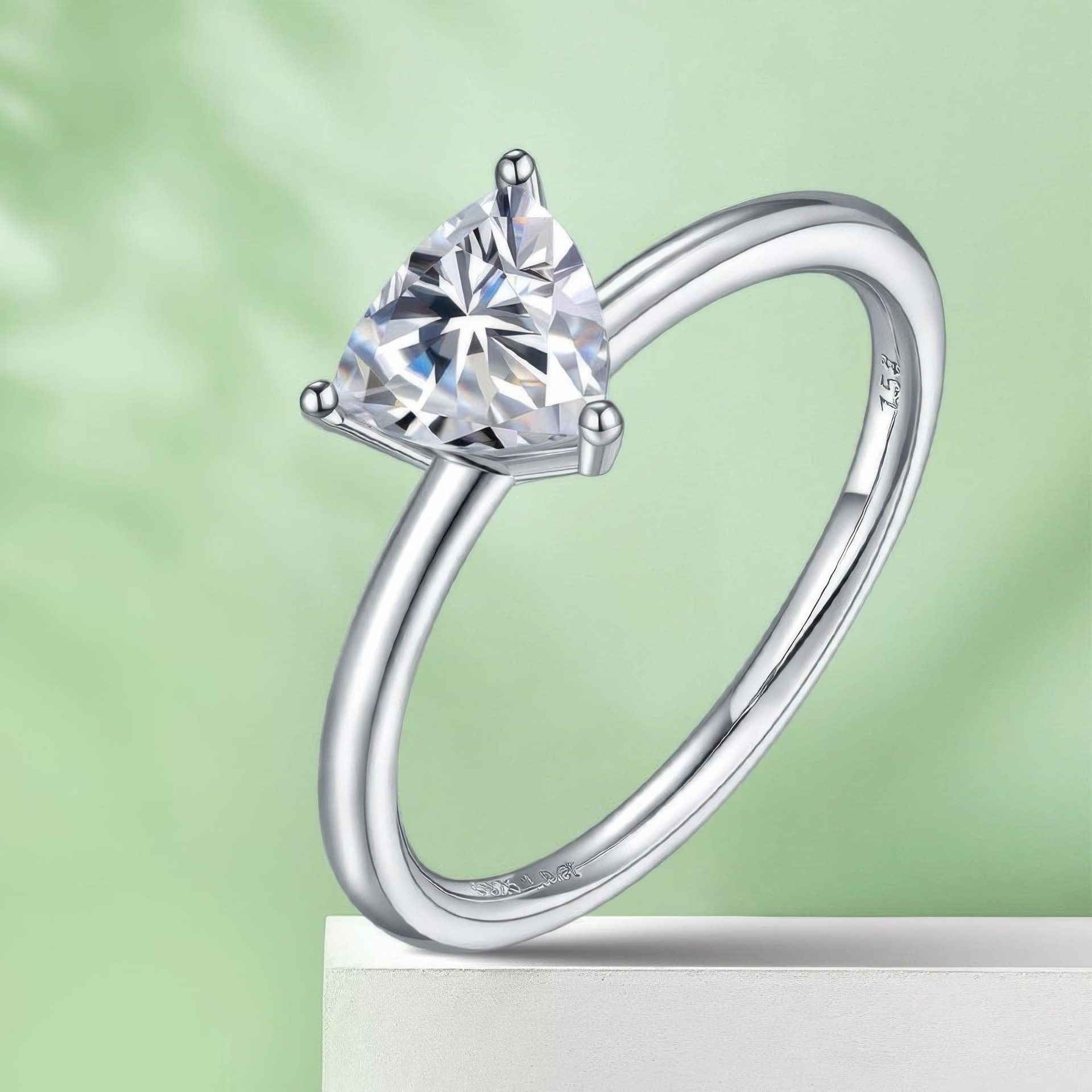 1 Ct Triangle-Cut Moissanite Solitaire Ring | Trillion 6.5mm DEW | 925 Sterling Silver - Image 5