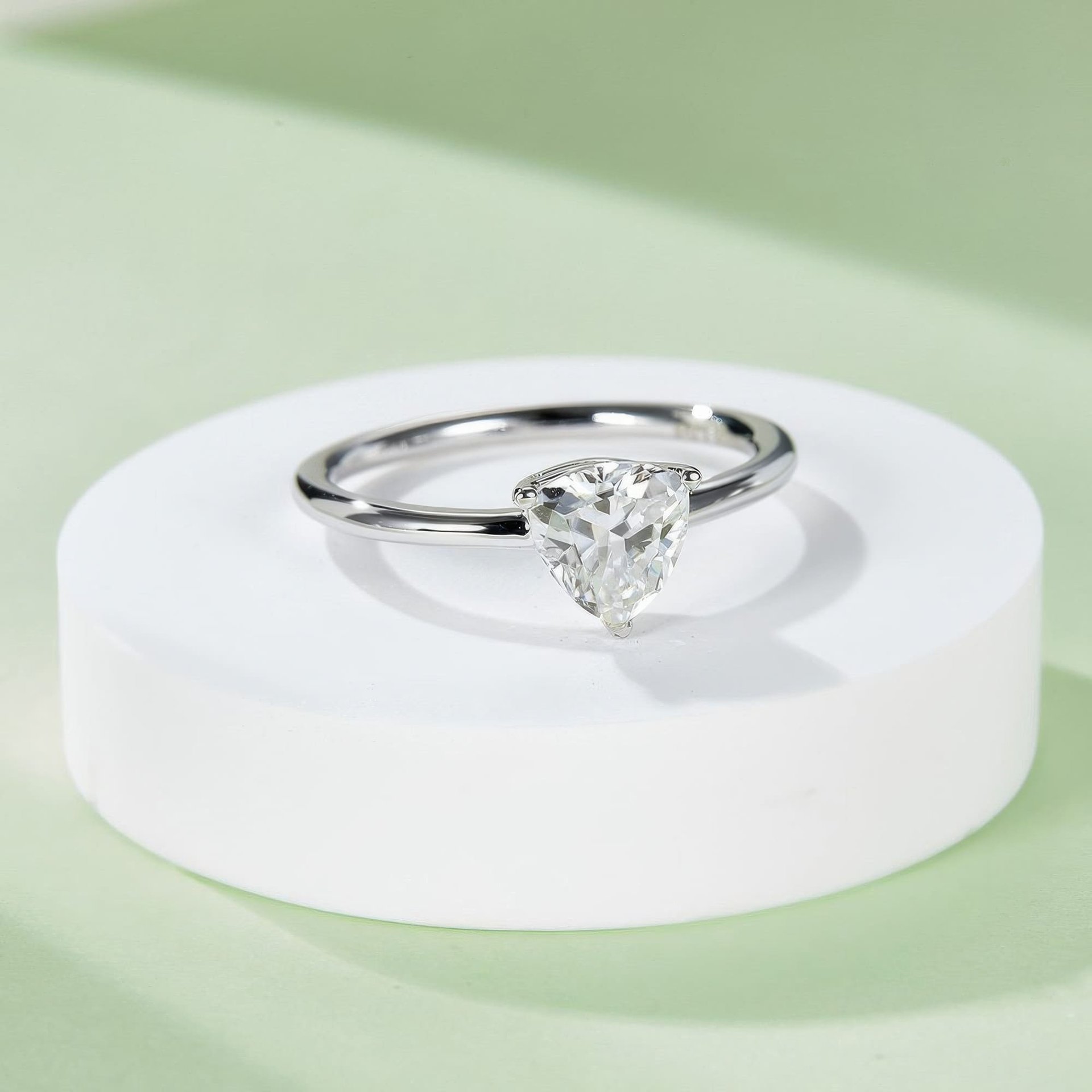 1 Ct Triangle-Cut Moissanite Solitaire Ring | Trillion 6.5mm DEW | 925 Sterling Silver - Image 3