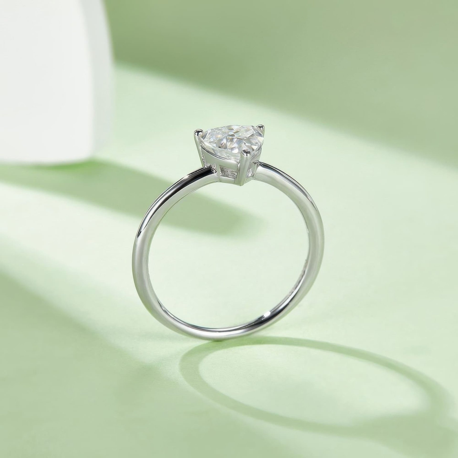 1 Ct Triangle-Cut Moissanite Solitaire Ring | Trillion 6.5mm DEW | 925 Sterling Silver - Image 4