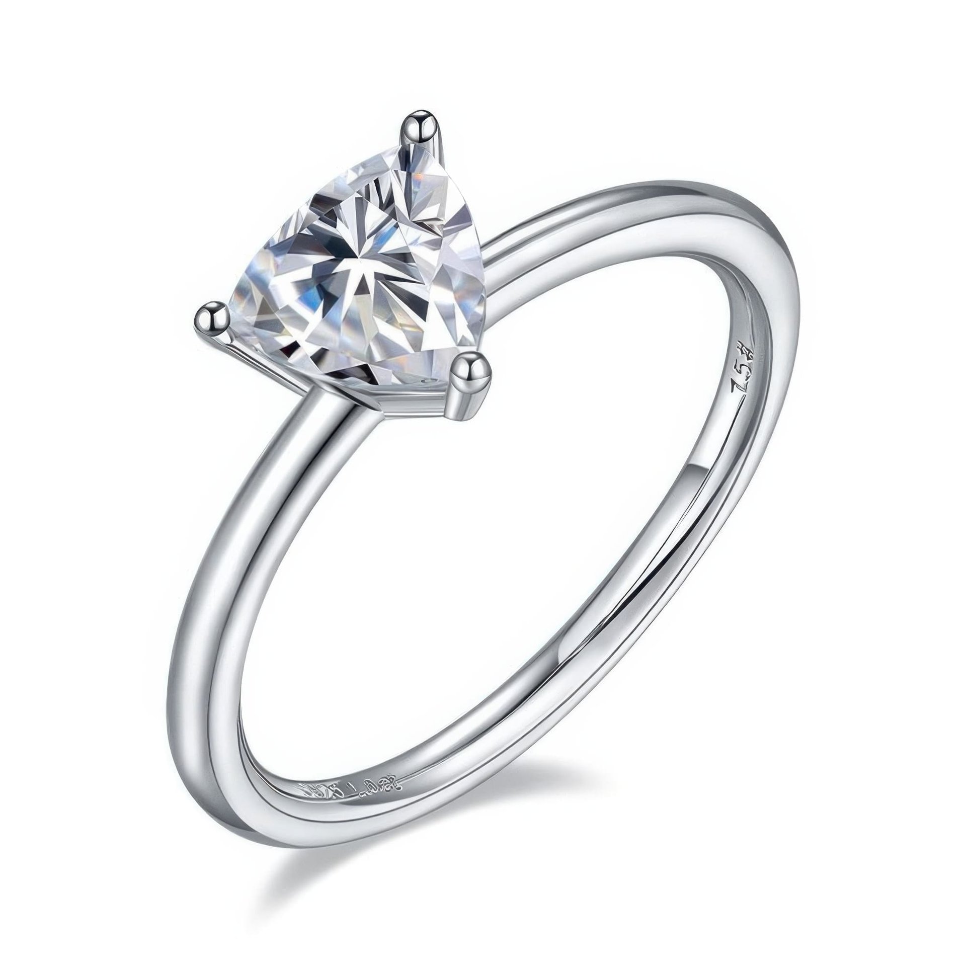 1 Ct Triangle-Cut Moissanite Solitaire Ring | Trillion 6.5mm DEW | 925 Sterling Silver